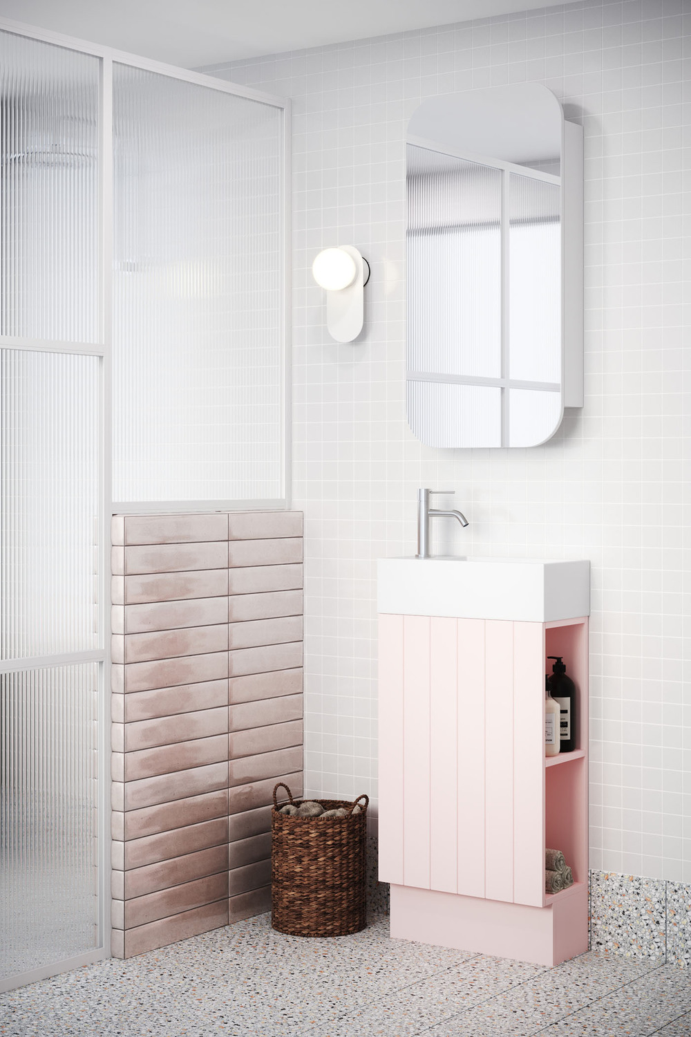 Lottie-V-Groove-480mm-Freestanding-Small-Space-Vanity-with-Ceramic-Countertop