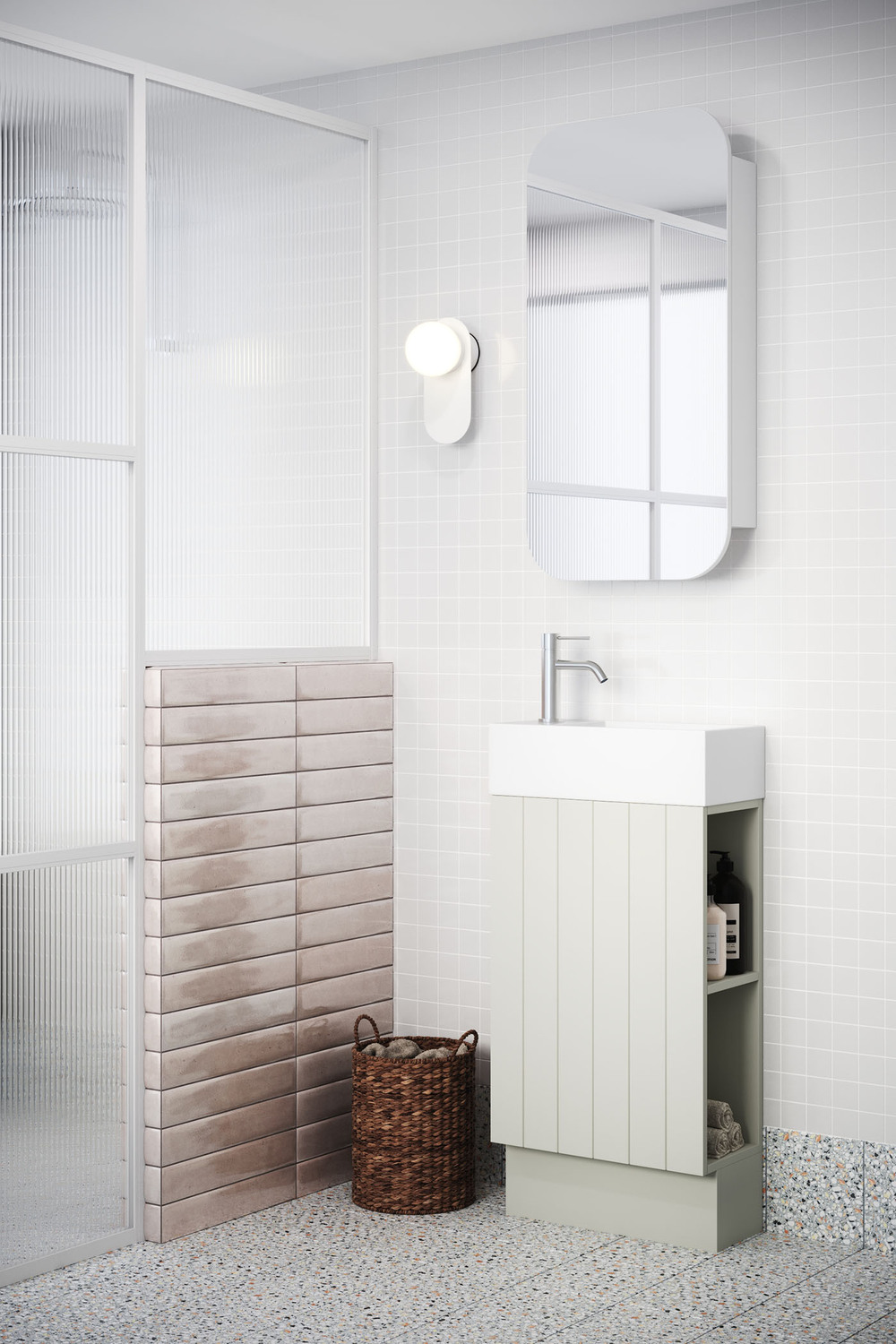 Lottie-V-Groove-480mm-Freestanding-Small-Space-Vanity-with-Ceramic-Countertop