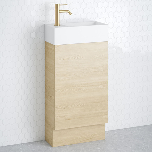 Lottie 480mm Freestanding Small Space Vanity with Ceramic Countertop