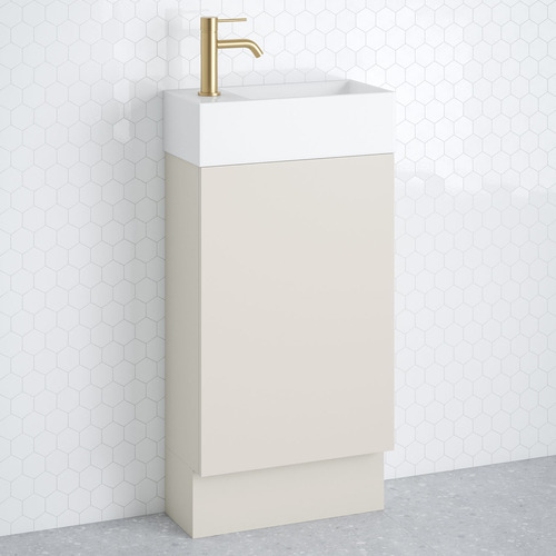 Lottie 480mm Freestanding Small Space Vanity with Ceramic Countertop