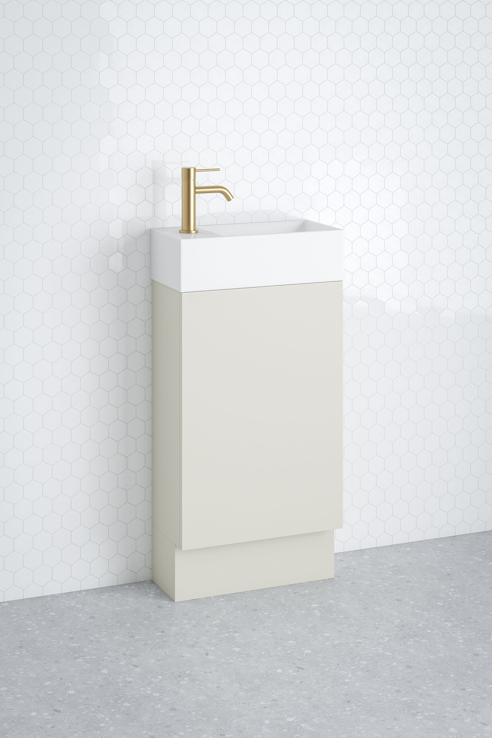 Lottie 480mm Freestanding Small Space Vanity with Ceramic Countertop