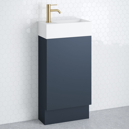 Lottie 480mm Freestanding Small Space Vanity with Ceramic Countertop