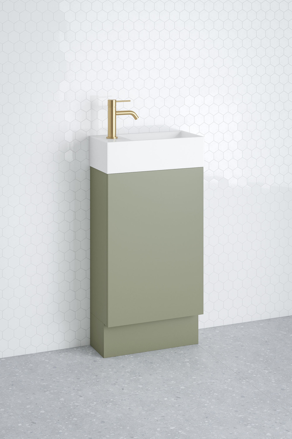 Lottie 480mm Freestanding Small Space Vanity with Ceramic Countertop