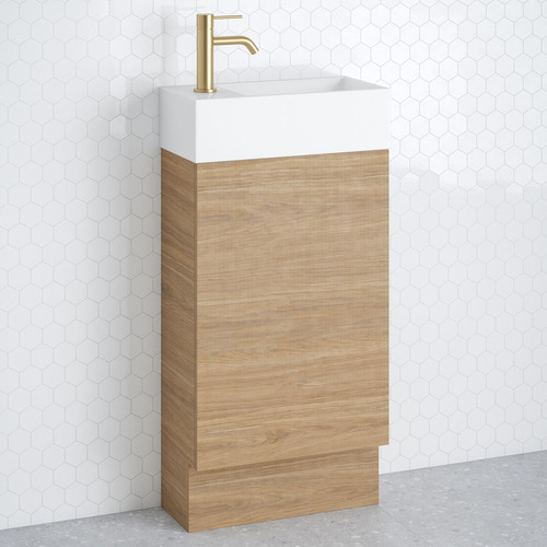 Lottie 480mm Freestanding Small Space Vanity with Ceramic Countertop