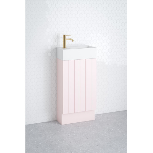 Lottie V-Groove 480mm Freestanding Small Space Vanity with Ceramic Countertop