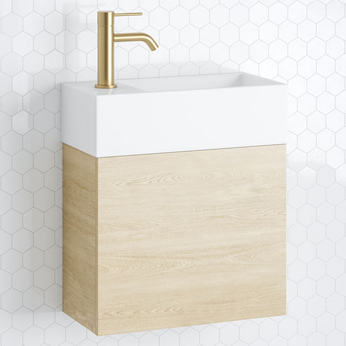 Lottie 480mm Wall Hung Small Space Vanity with Ceramic Countertop