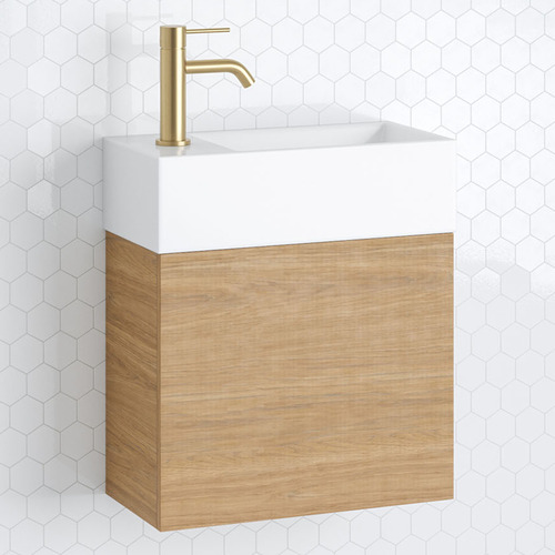 Lottie 480mm Wall Hung Small Space Vanity with Ceramic Countertop