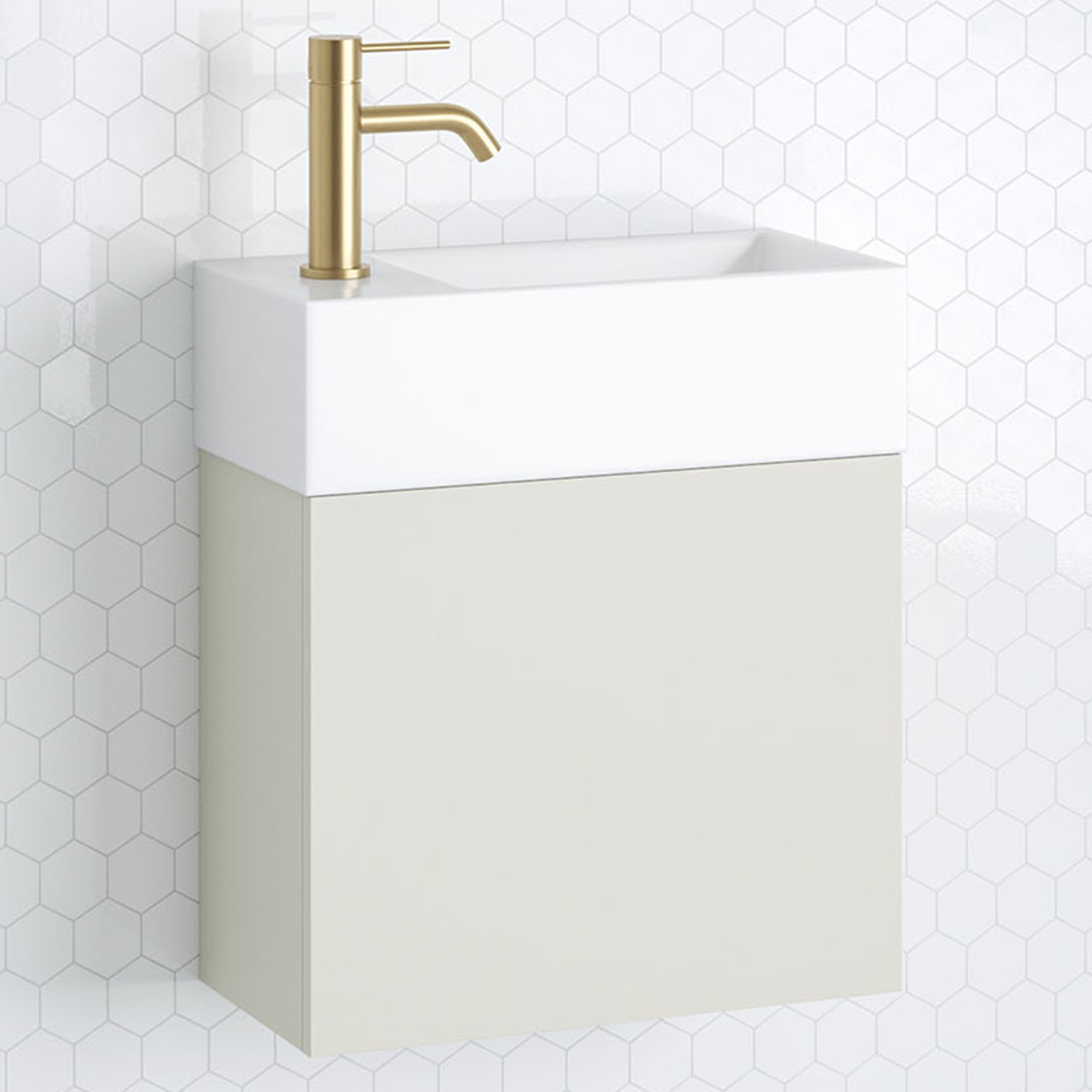 Lottie 480mm Wall Hung Small Space Vanity with Ceramic Countertop