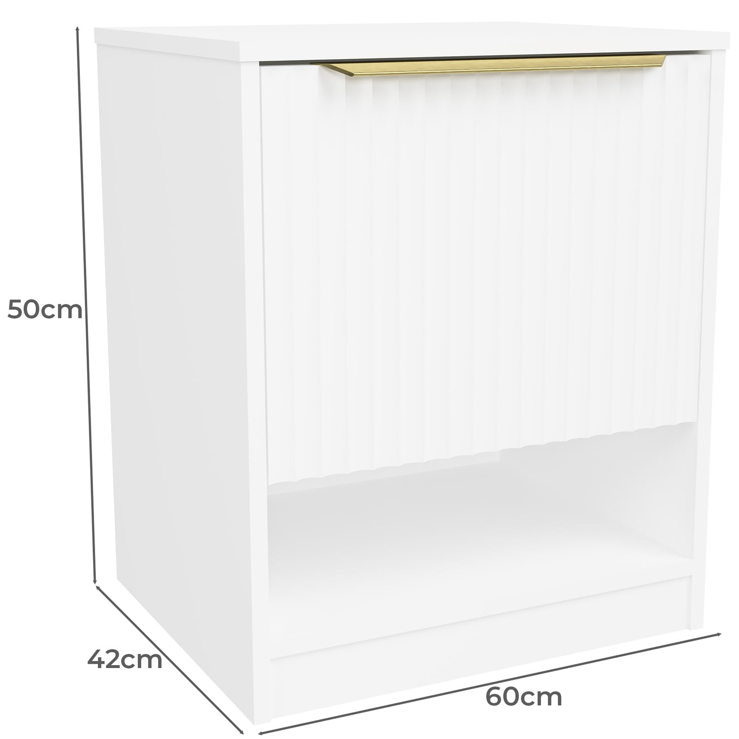 Somnus Bedside Table with Brushed Gold Handle