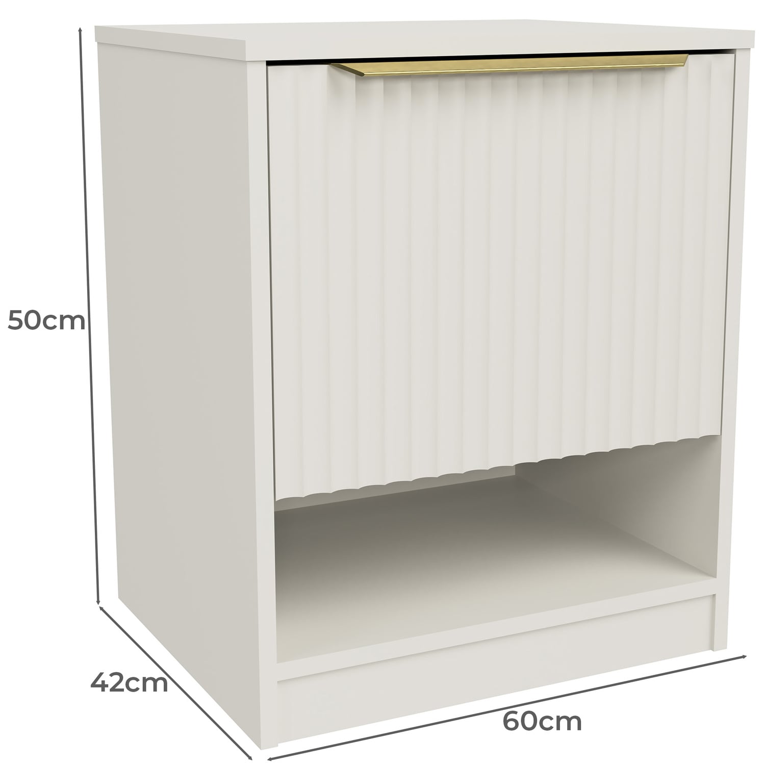 Somnus Bedside Table with Brushed Gold Handle
