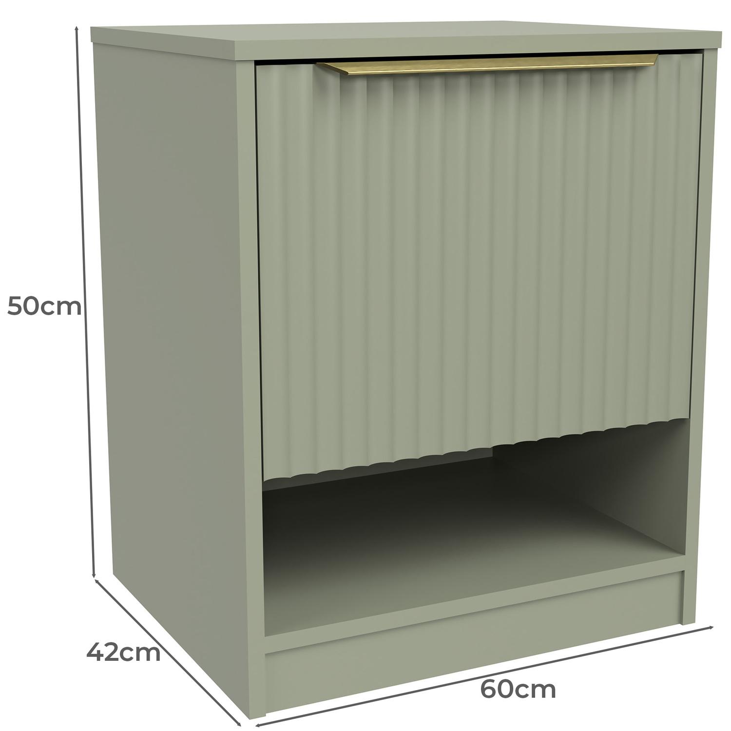 Somnus Bedside Table with Brushed Gold Handle
