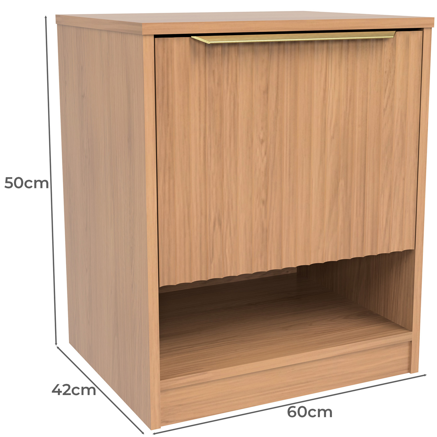Somnus Bedside Table with Brushed Gold Handle