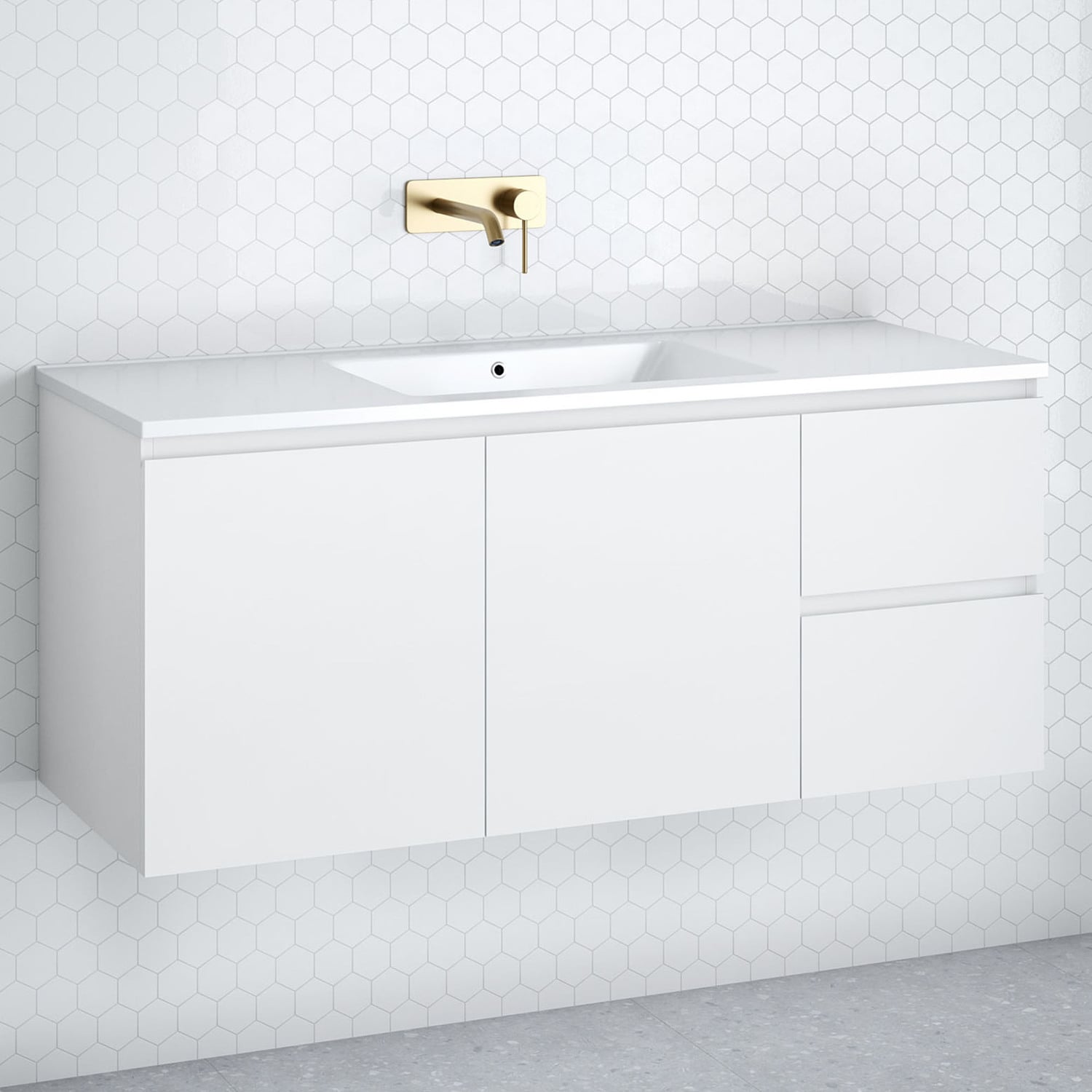 Nevada 1200mm Wall Hung Vanity with Ceramic Countertop