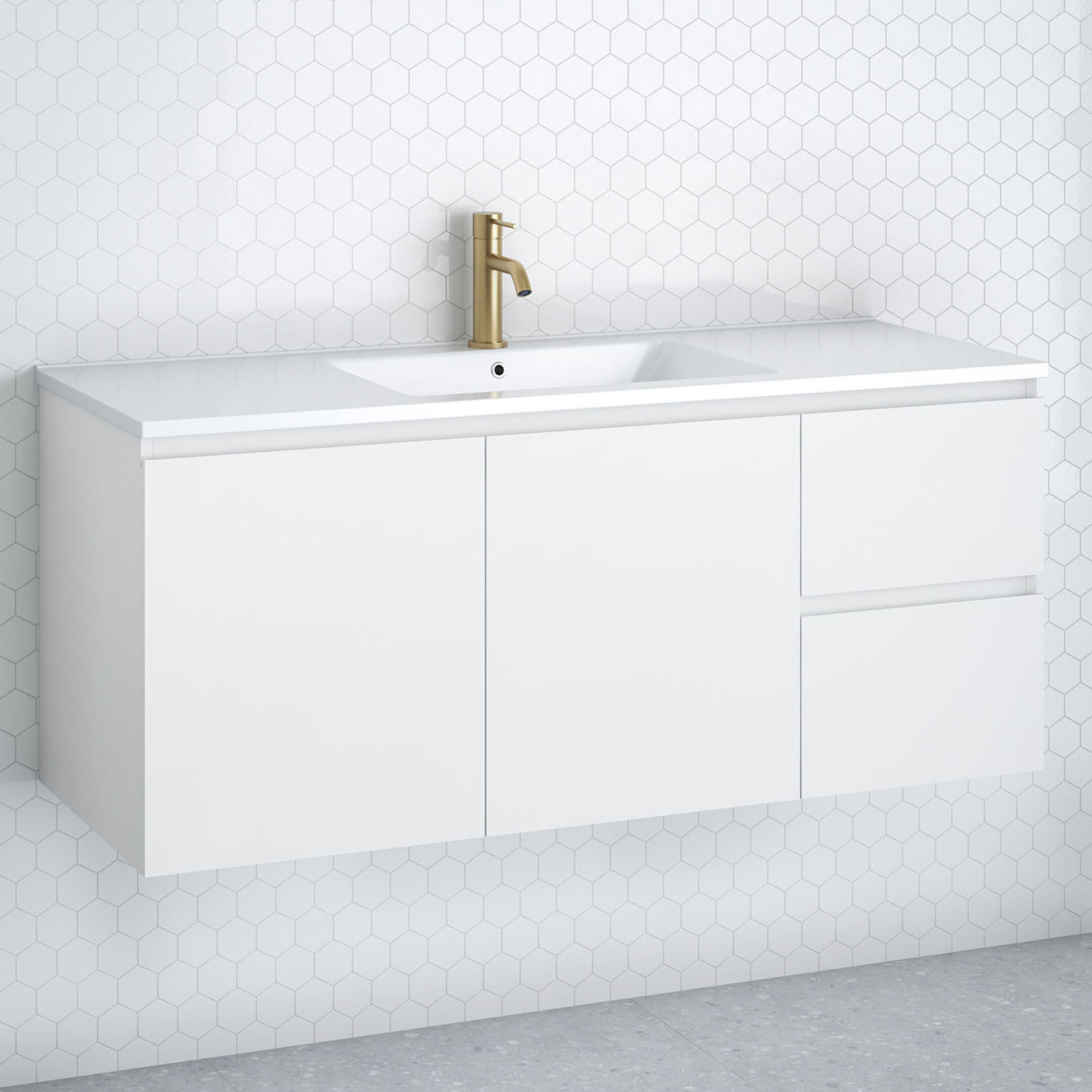 Nevada 1200mm Wall Hung Vanity with Ceramic Countertop