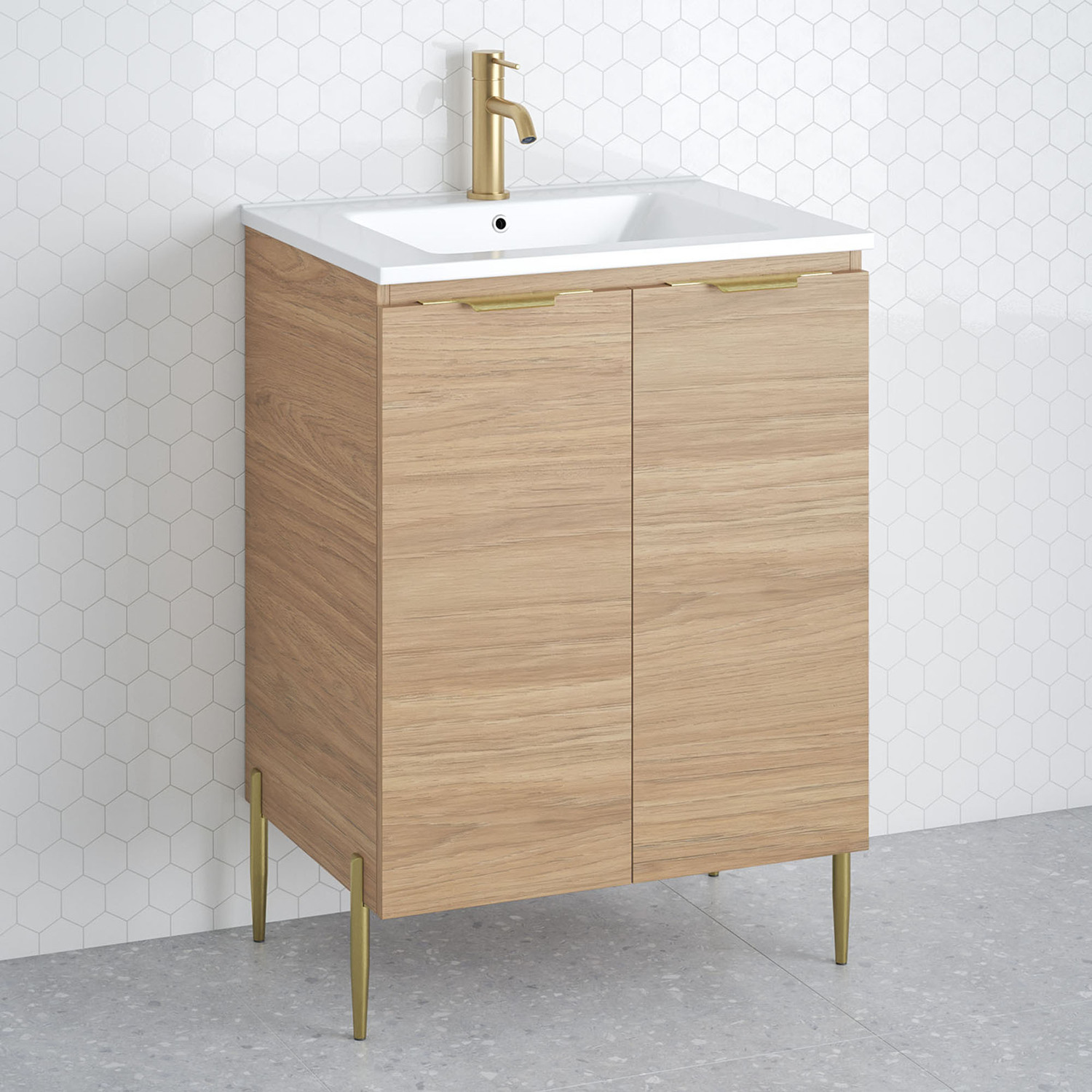 Nevada 600mm Freestanding Vanity with Ceramic Countertop