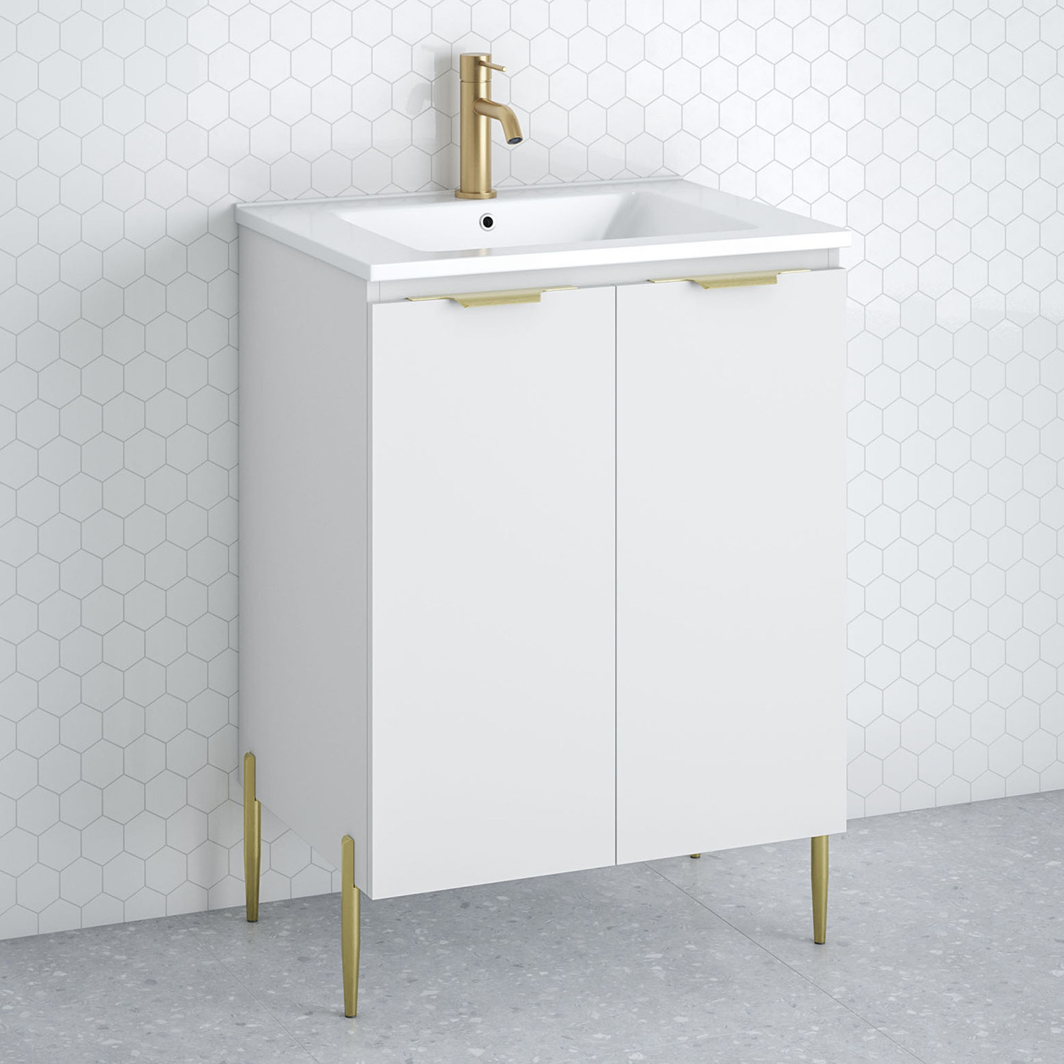 Nevada 600mm Freestanding Vanity with Ceramic Countertop