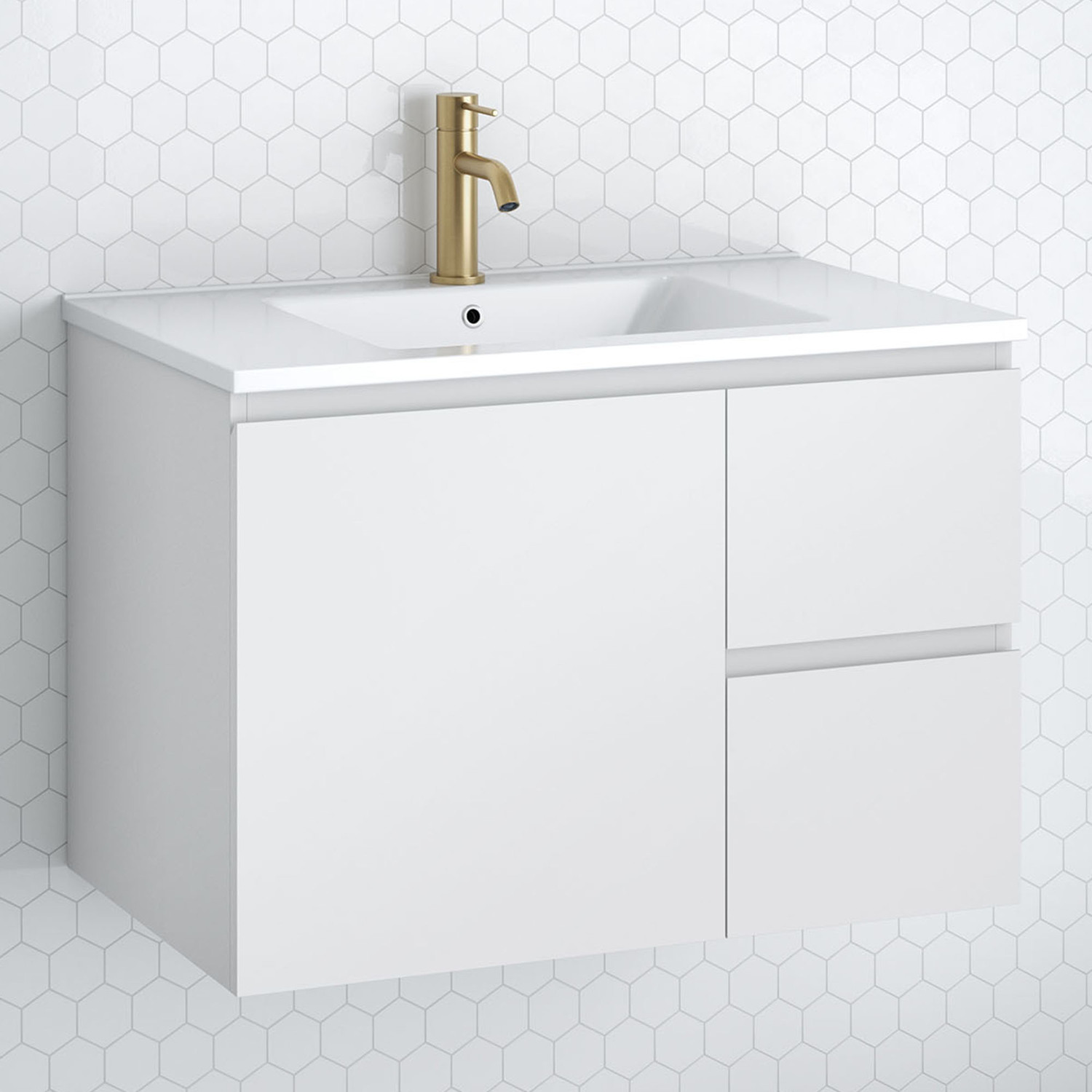 Nevada 750mm Wall Hung Vanity with Ceramic Countertop