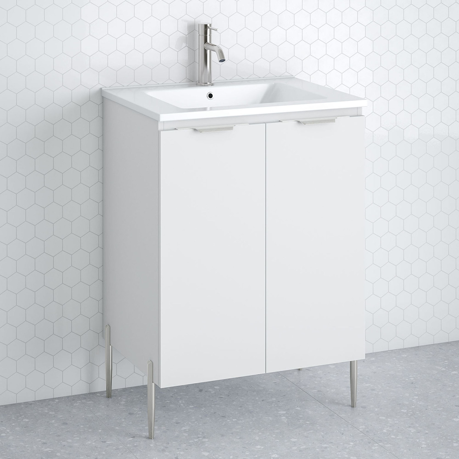 Nevada 600mm Freestanding Vanity with Ceramic Countertop