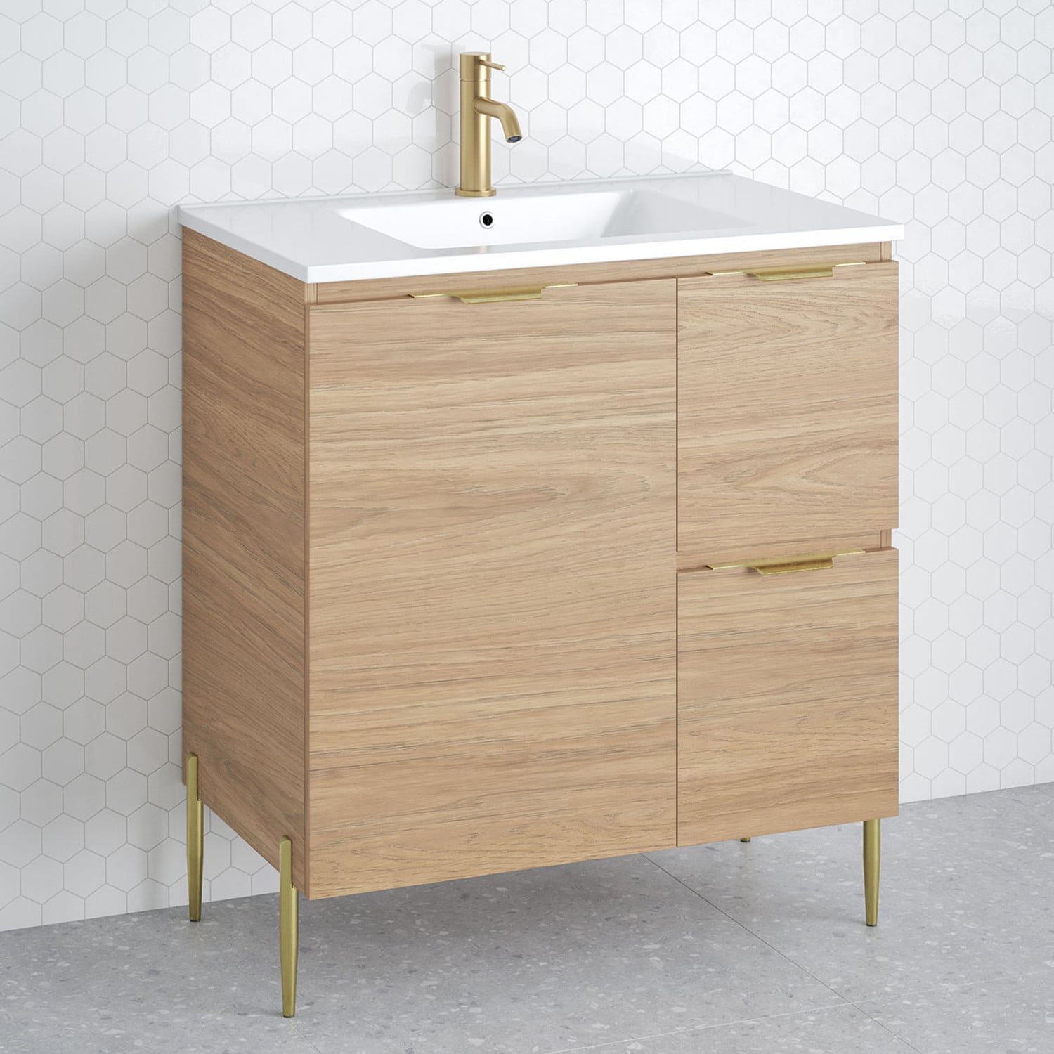 Nevada 750mm Freestanding Vanity with Ceramic Countertop