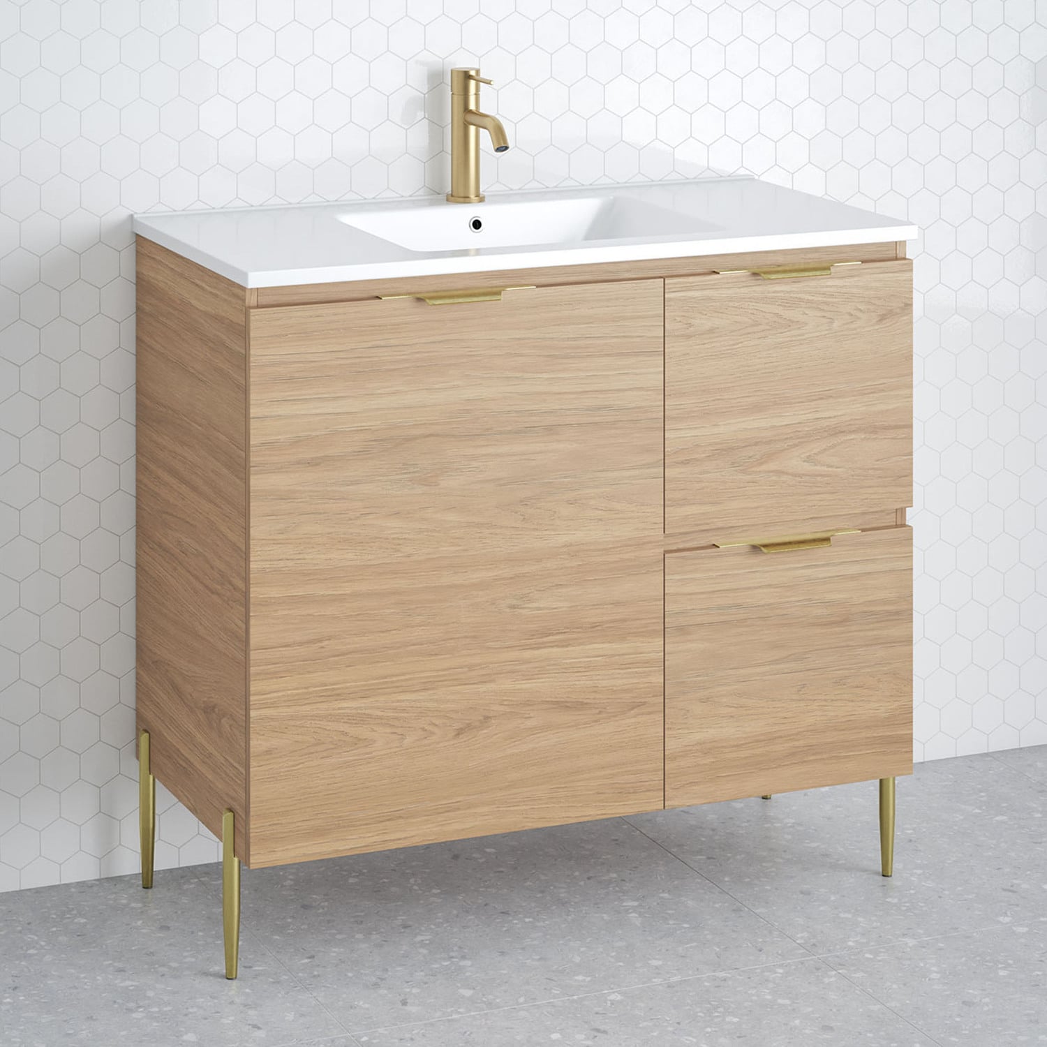 Nevada 900mm Freestanding Vanity with Ceramic Countertop