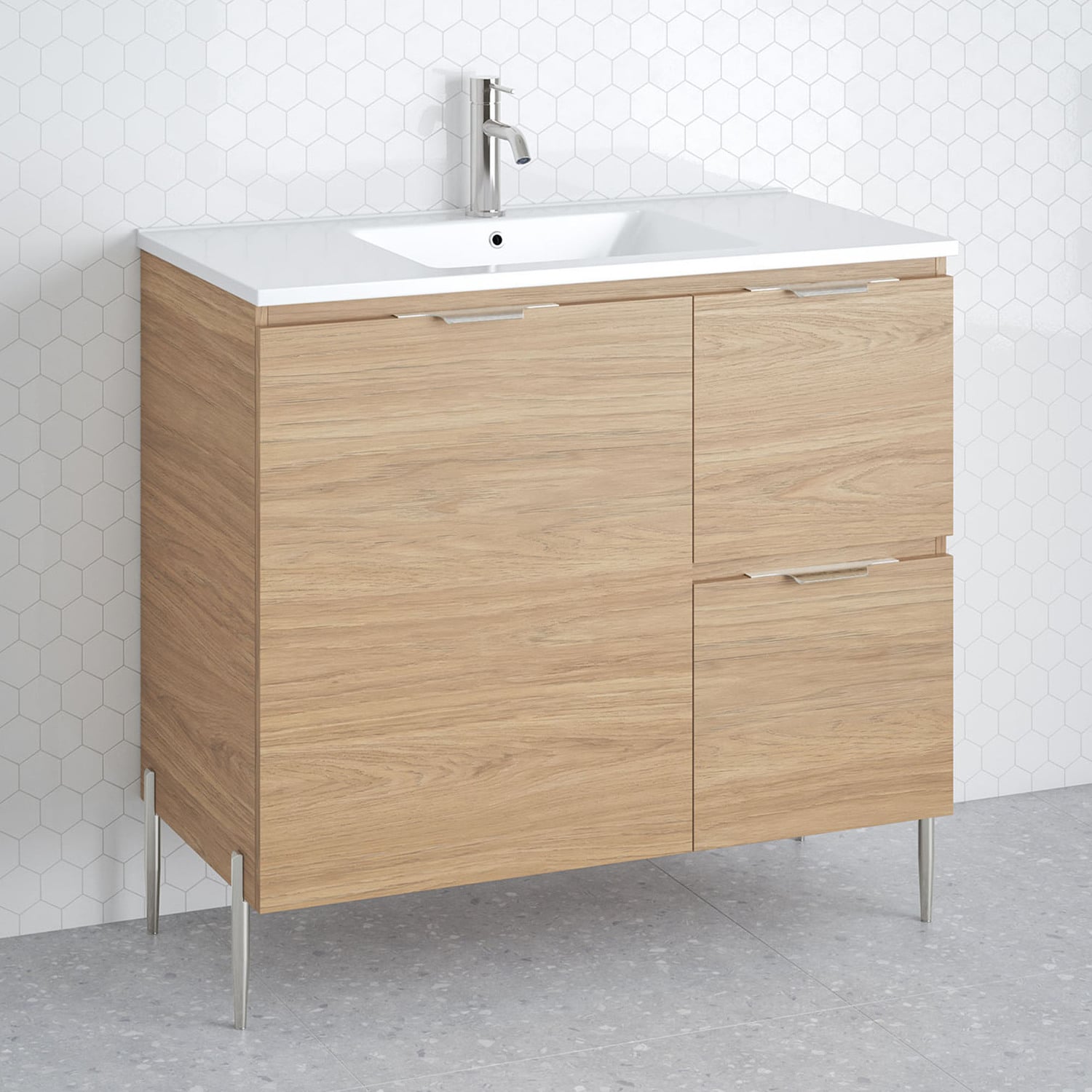 Nevada 900mm Freestanding Vanity with Ceramic Countertop