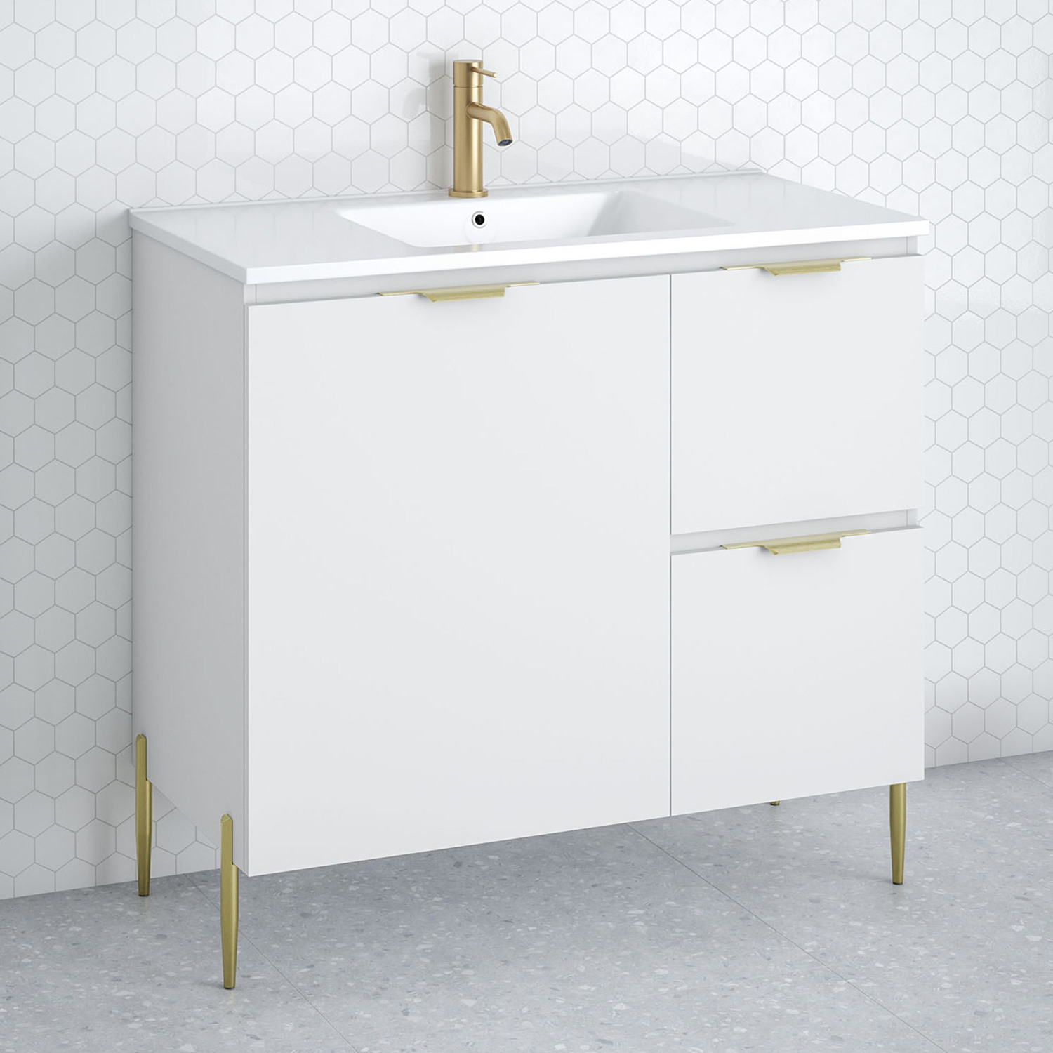 Nevada 900mm Freestanding Vanity with Ceramic Countertop