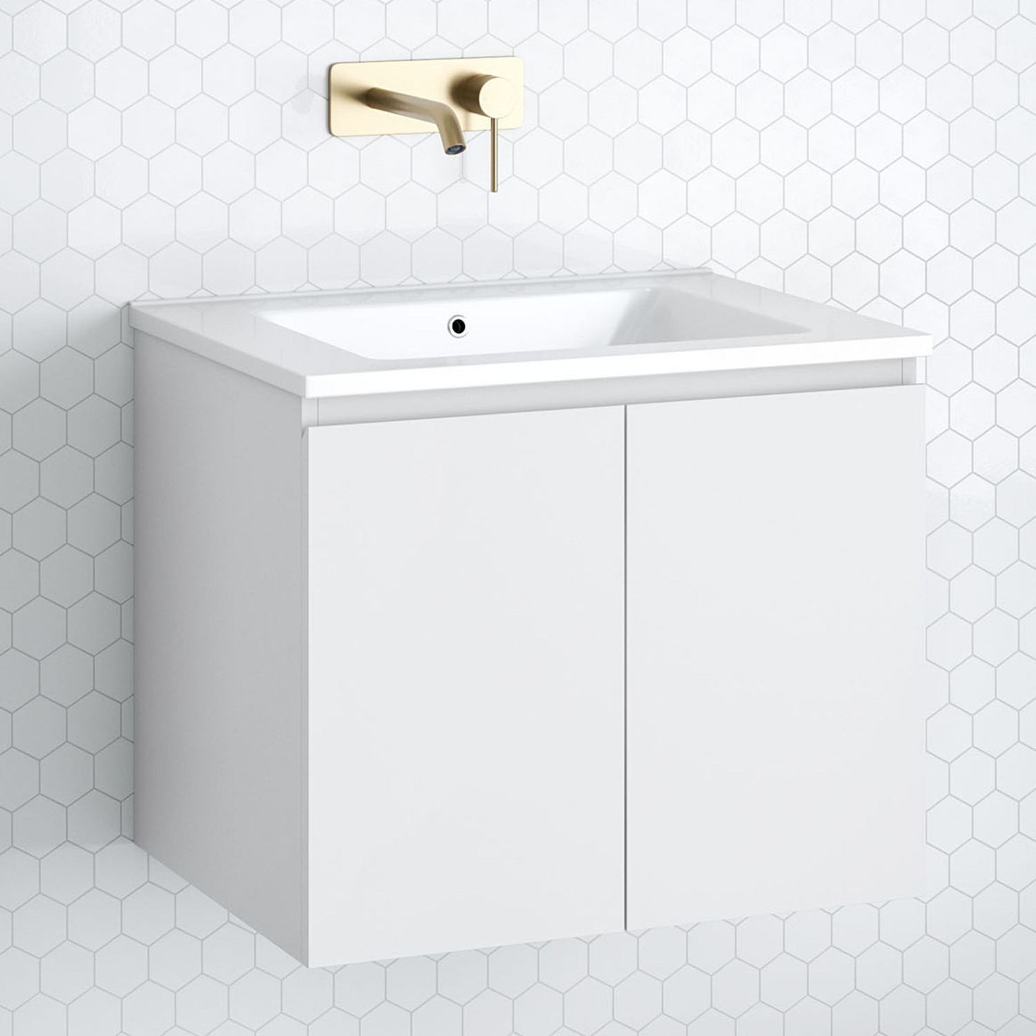 Nevada 600mm Wall Hung Vanity with Ceramic Countertop