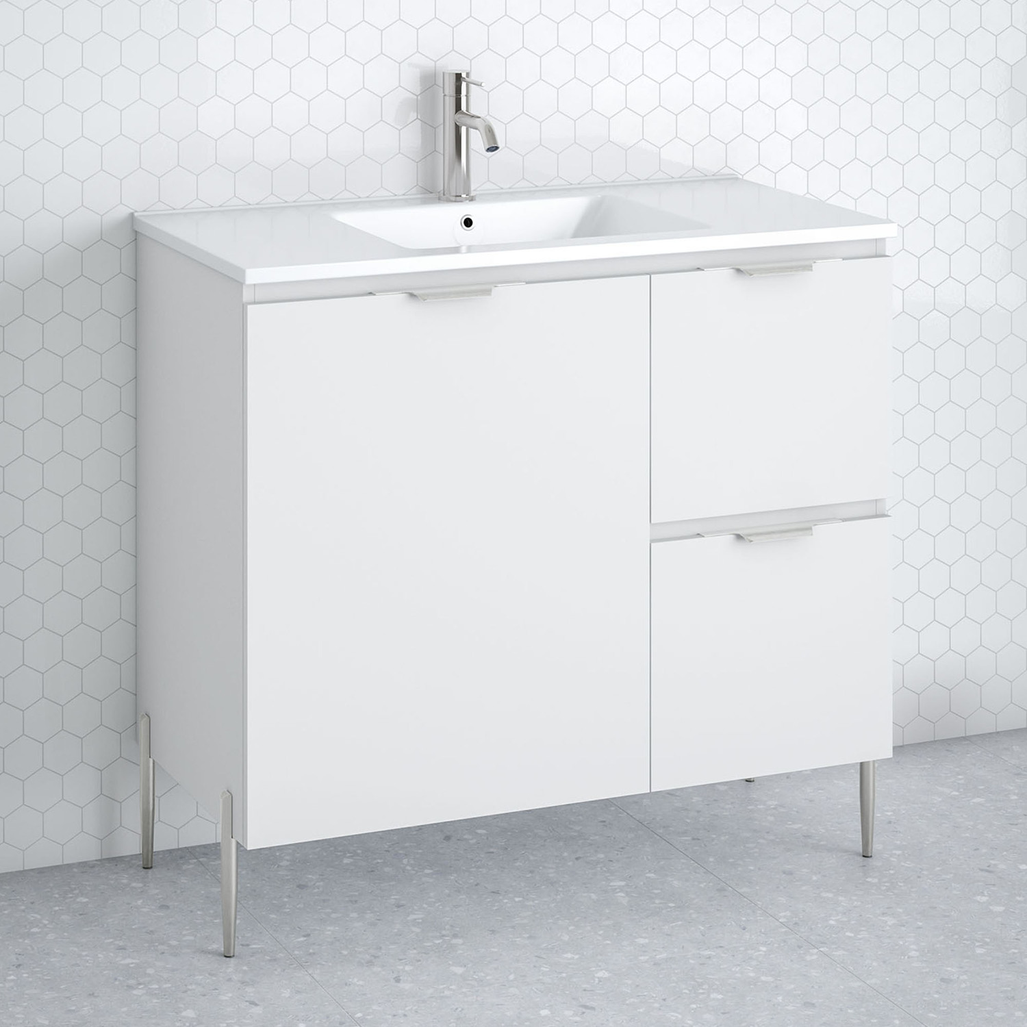 Nevada 900mm Freestanding Vanity with Ceramic Countertop