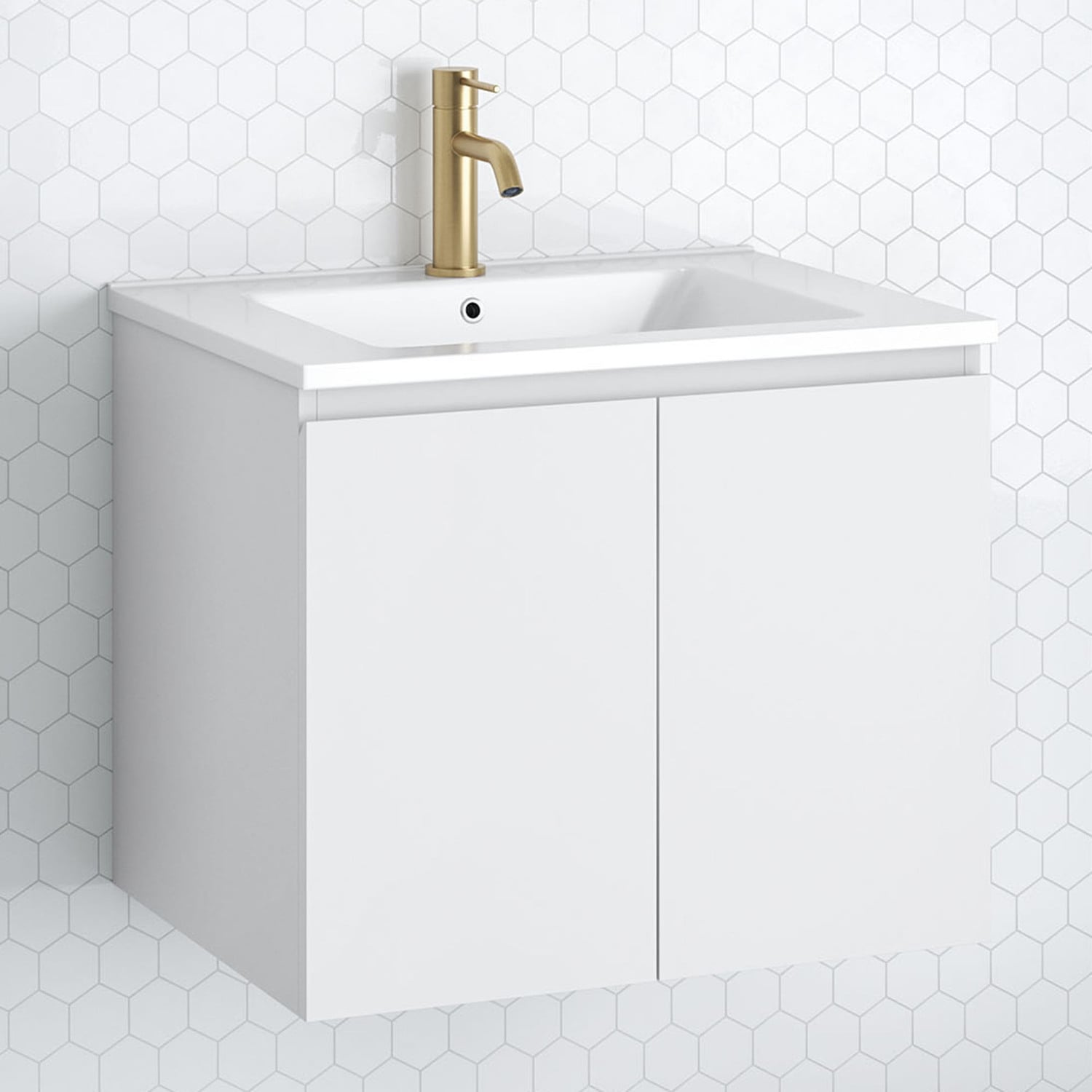 Nevada 600mm Wall Hung Vanity with Ceramic Countertop
