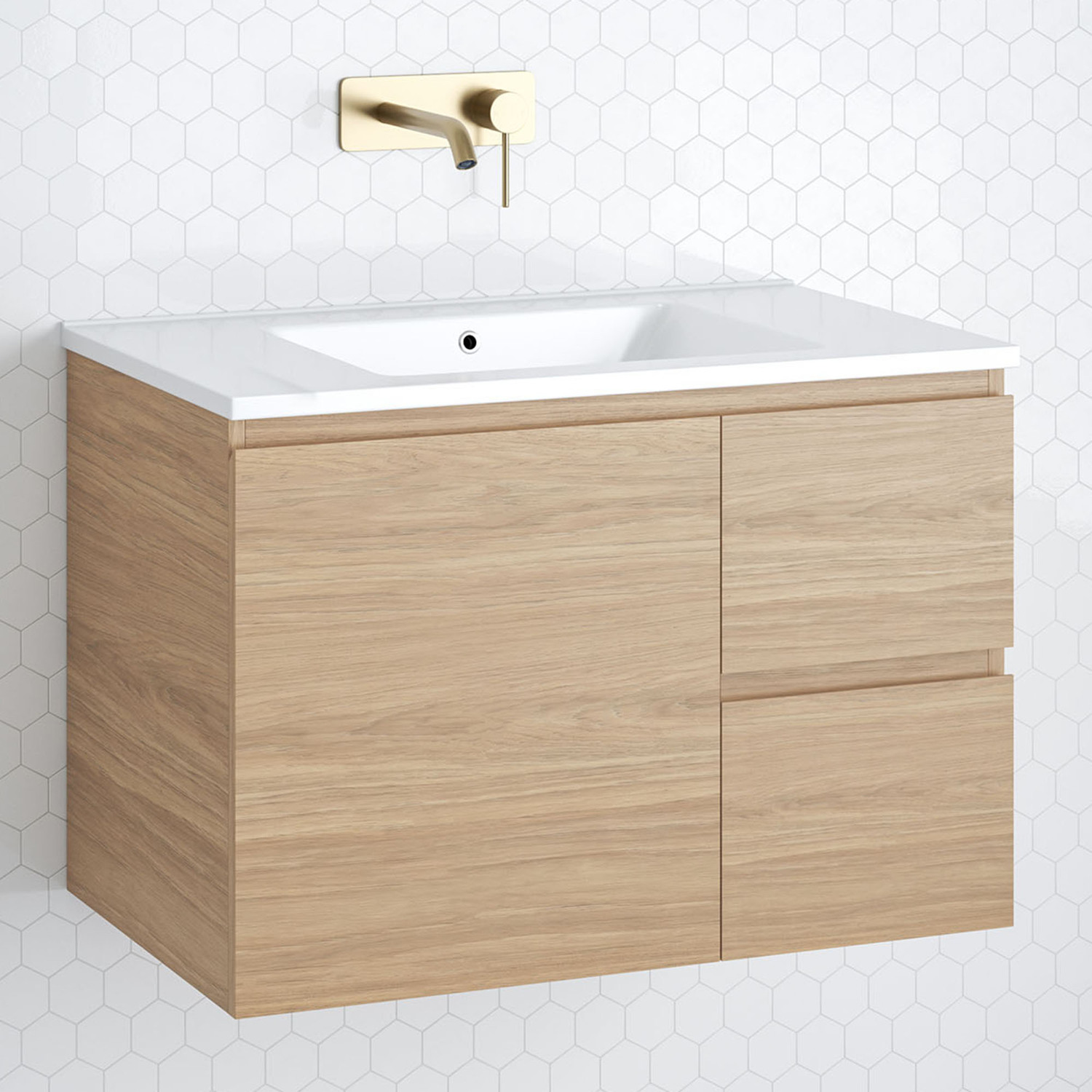 Nevada 750mm Wall Hung Vanity with Ceramic Countertop