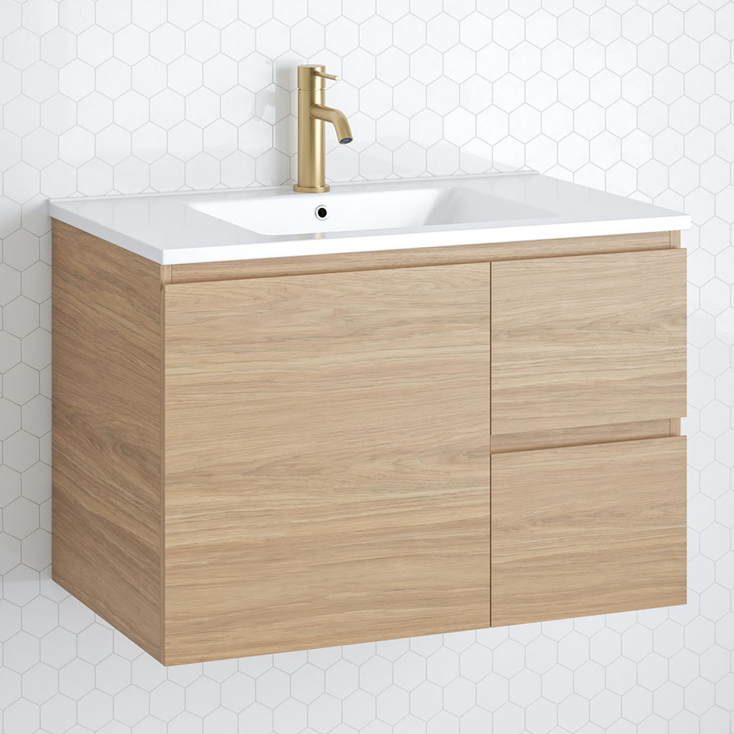 Nevada 750mm Wall Hung Vanity with Ceramic Countertop