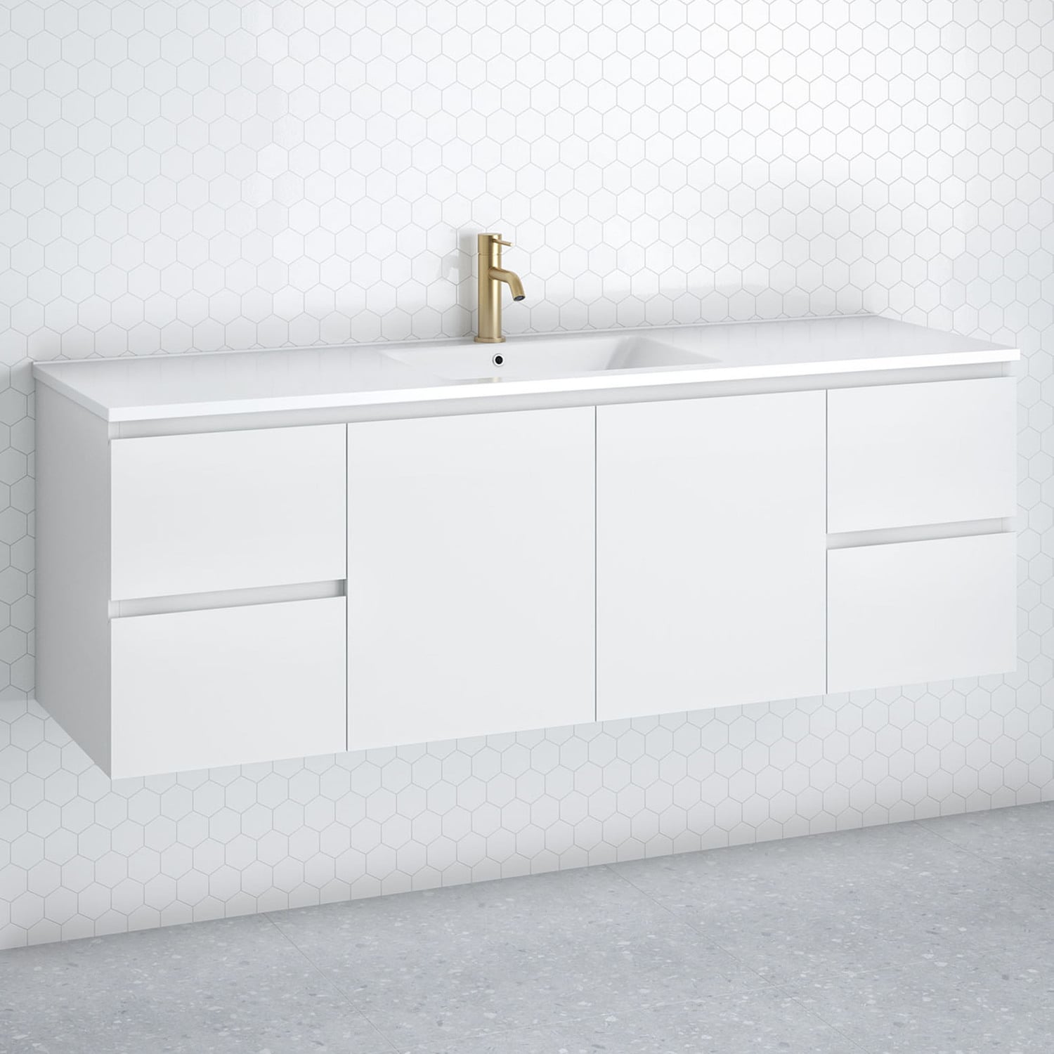 Nevada 1500mm Wall Hung Vanity with Ceramic Countertop