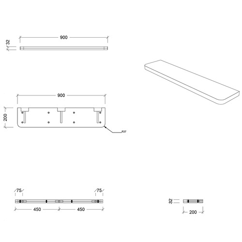 Curved Splice Shower Shelf