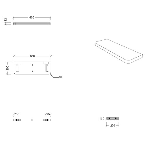 Curved Splice Shower Shelf