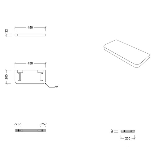 Curved Splice Shower Shelf