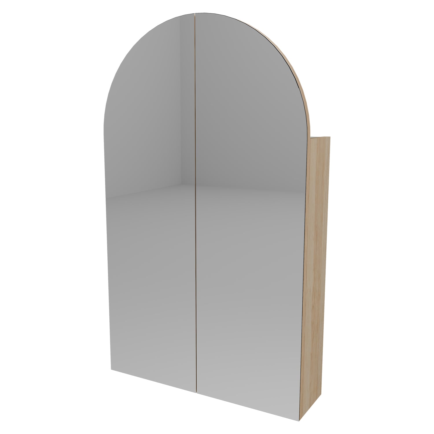 Church 600mm Arch Mirrored Shaving Cabinet with Melamine Shelves