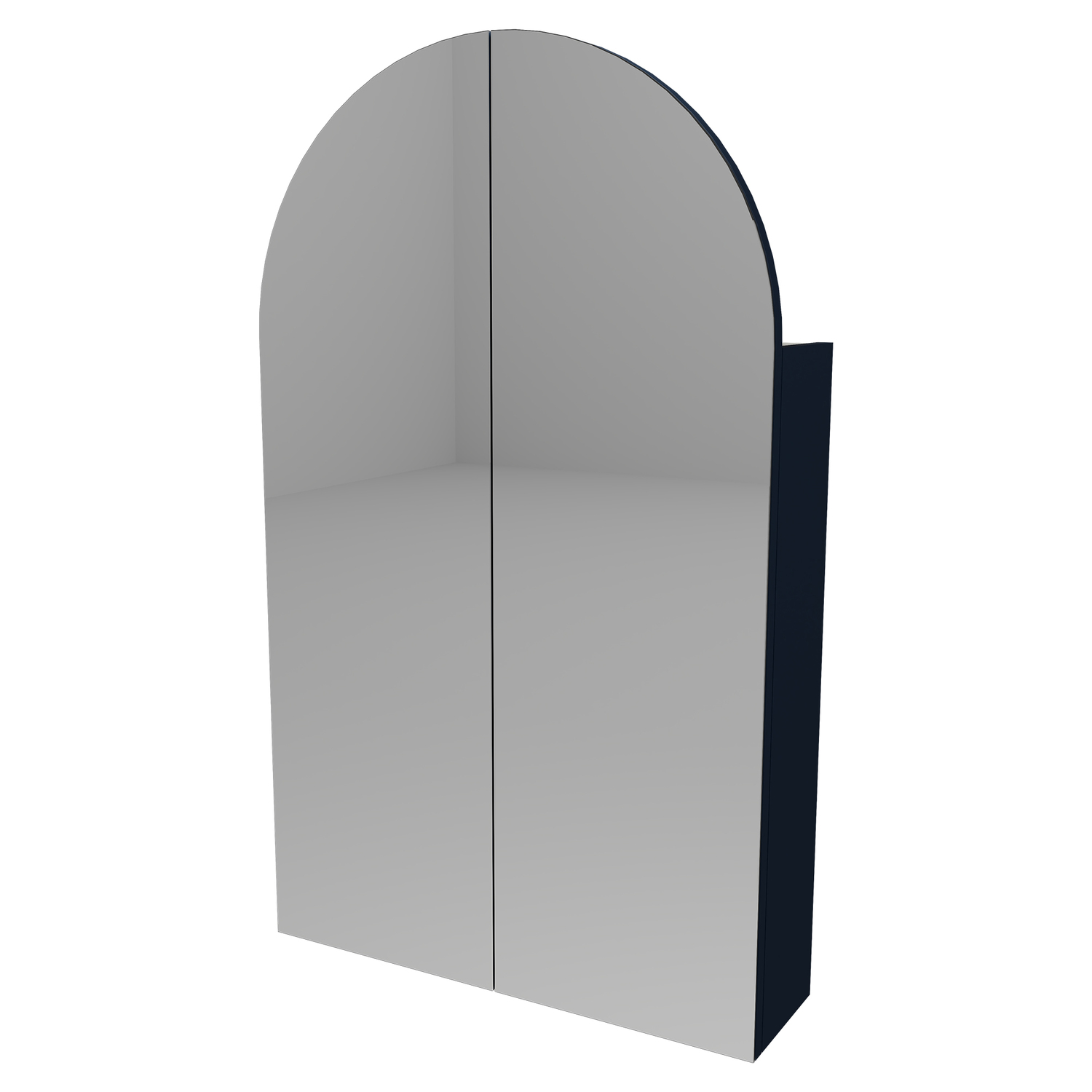 Church 600mm Arch Mirrored Shaving Cabinet with Melamine Shelves