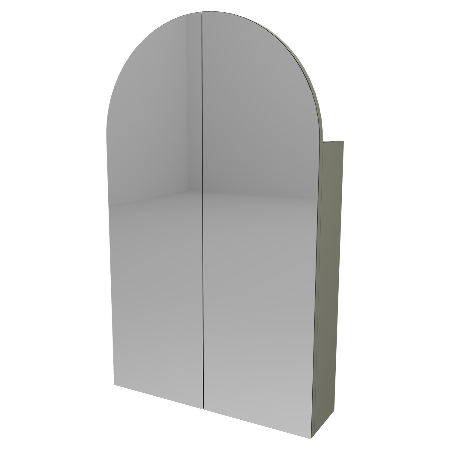 Church 600mm Arch Mirrored Shaving Cabinet with Melamine Shelves
