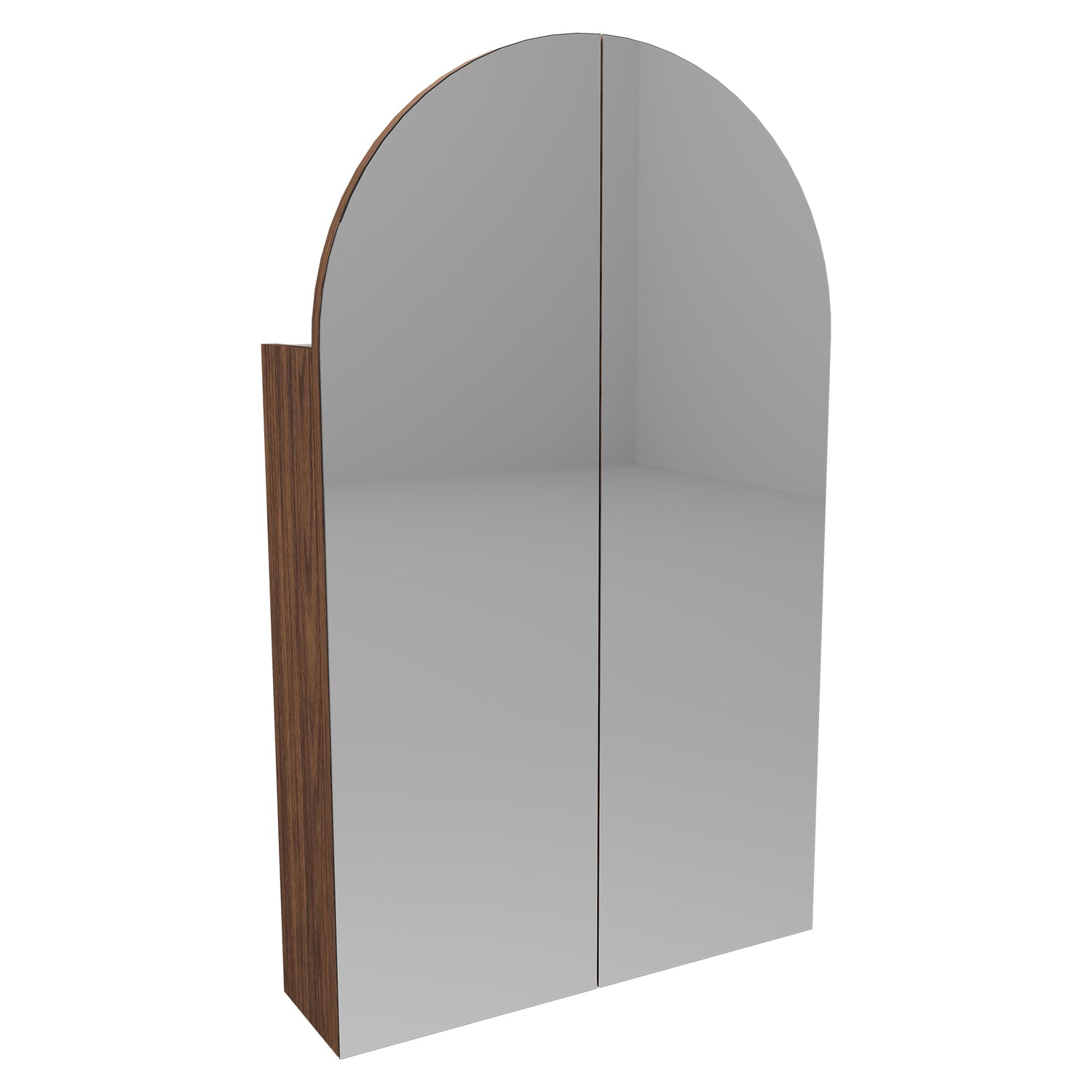 Church 600mm Arch Mirrored Shaving Cabinet with Melamine Shelves