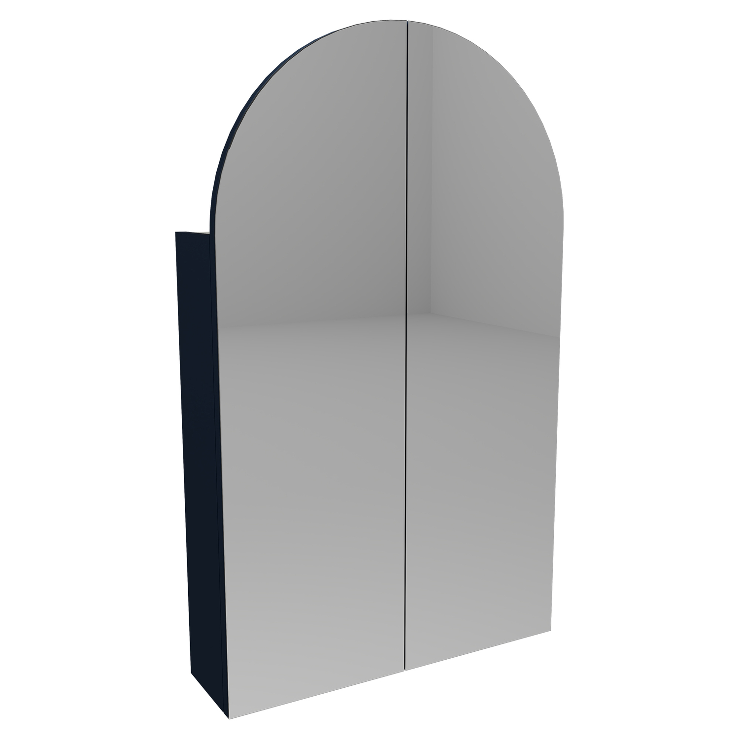 Church 600mm Arch Mirrored Shaving Cabinet with Melamine Shelves