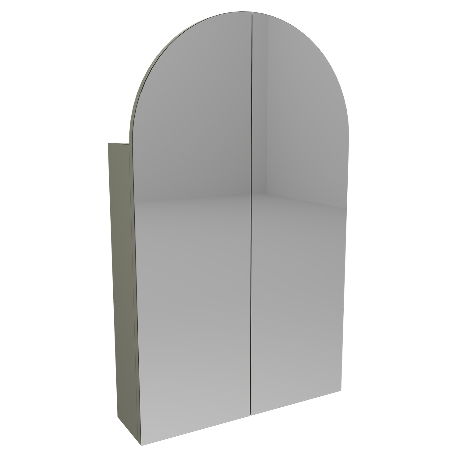 Church 600mm Arch Mirrored Shaving Cabinet with Melamine Shelves
