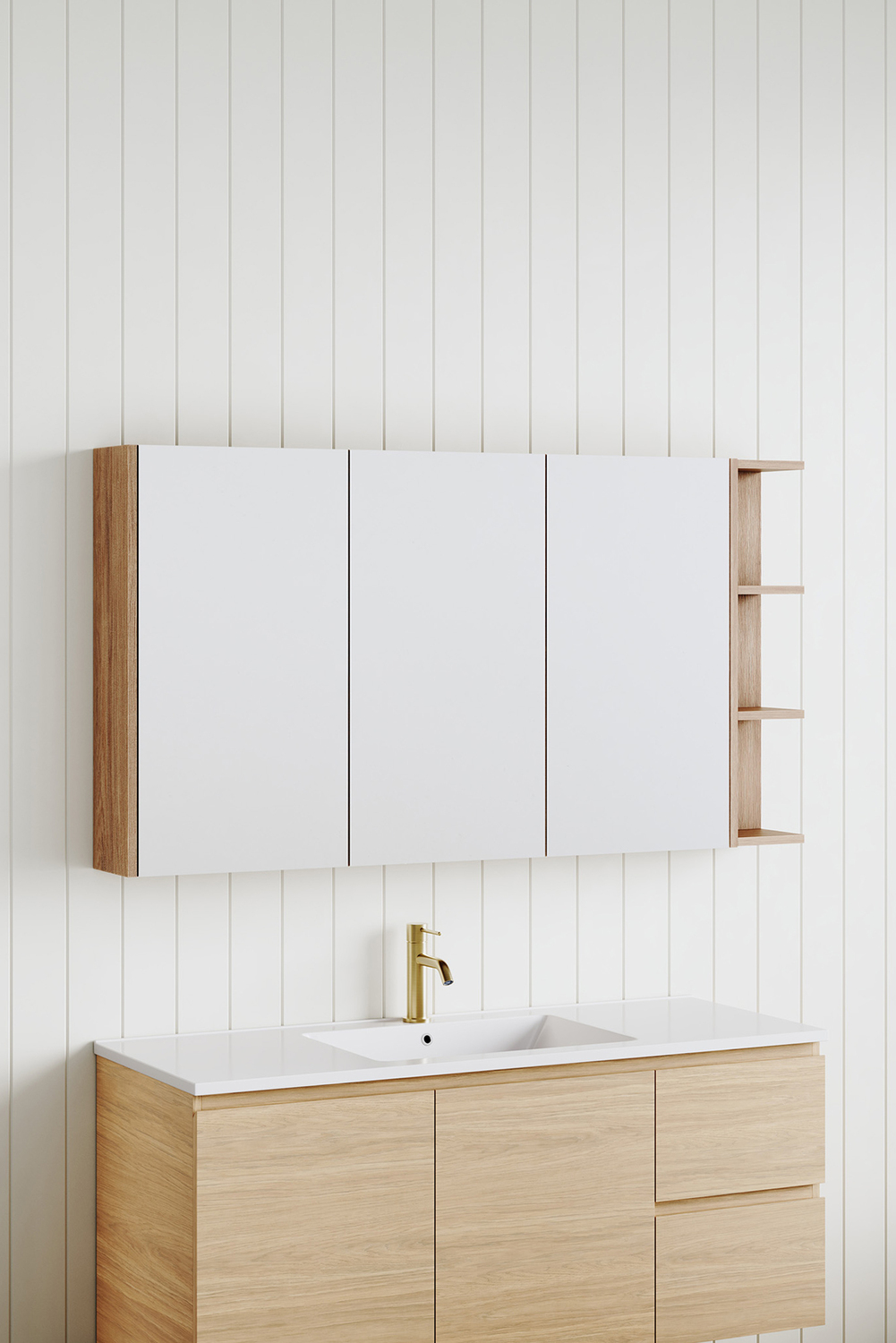 New York 1350mm Rectangle Mirrored Shaving Cabinet