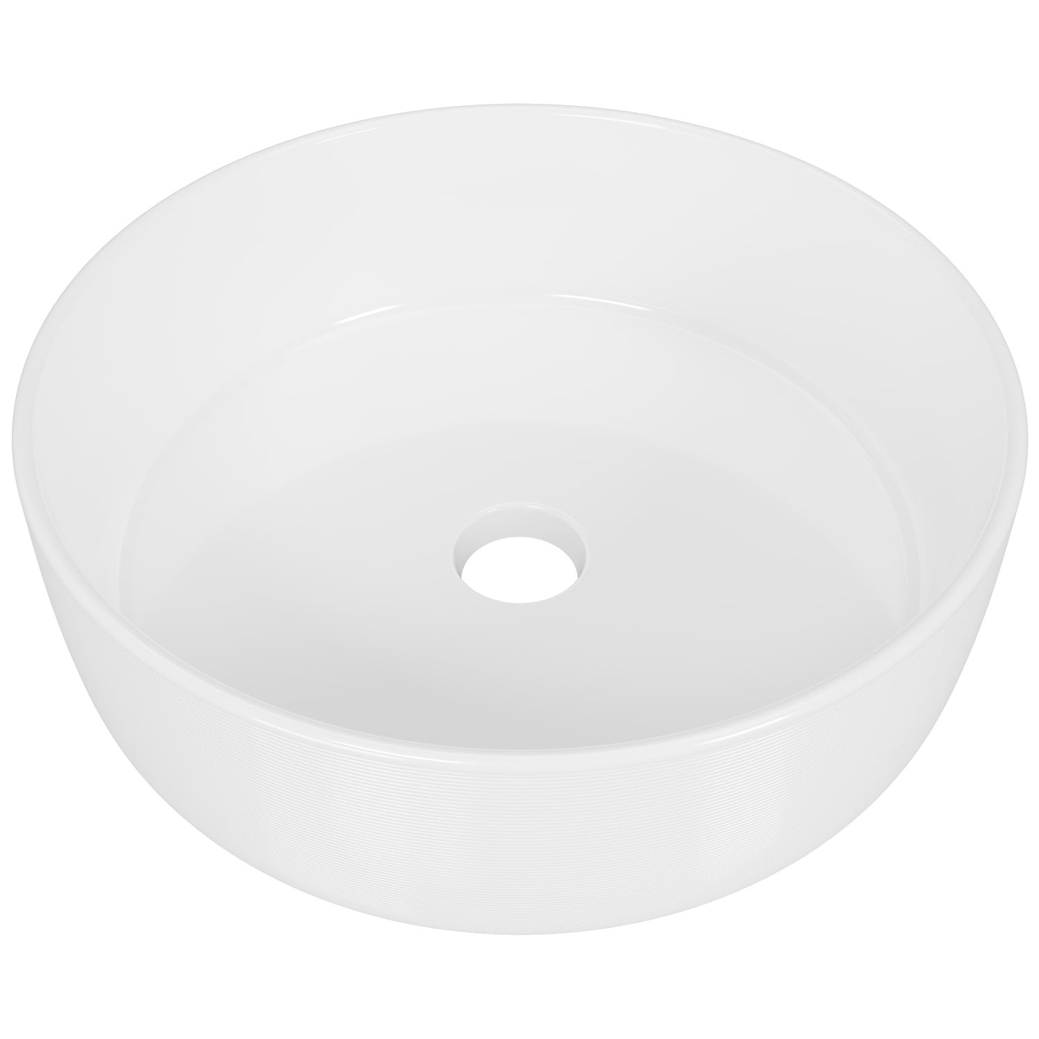 Allure 360mm White Raked Round Ceramic Above Counter Basin
