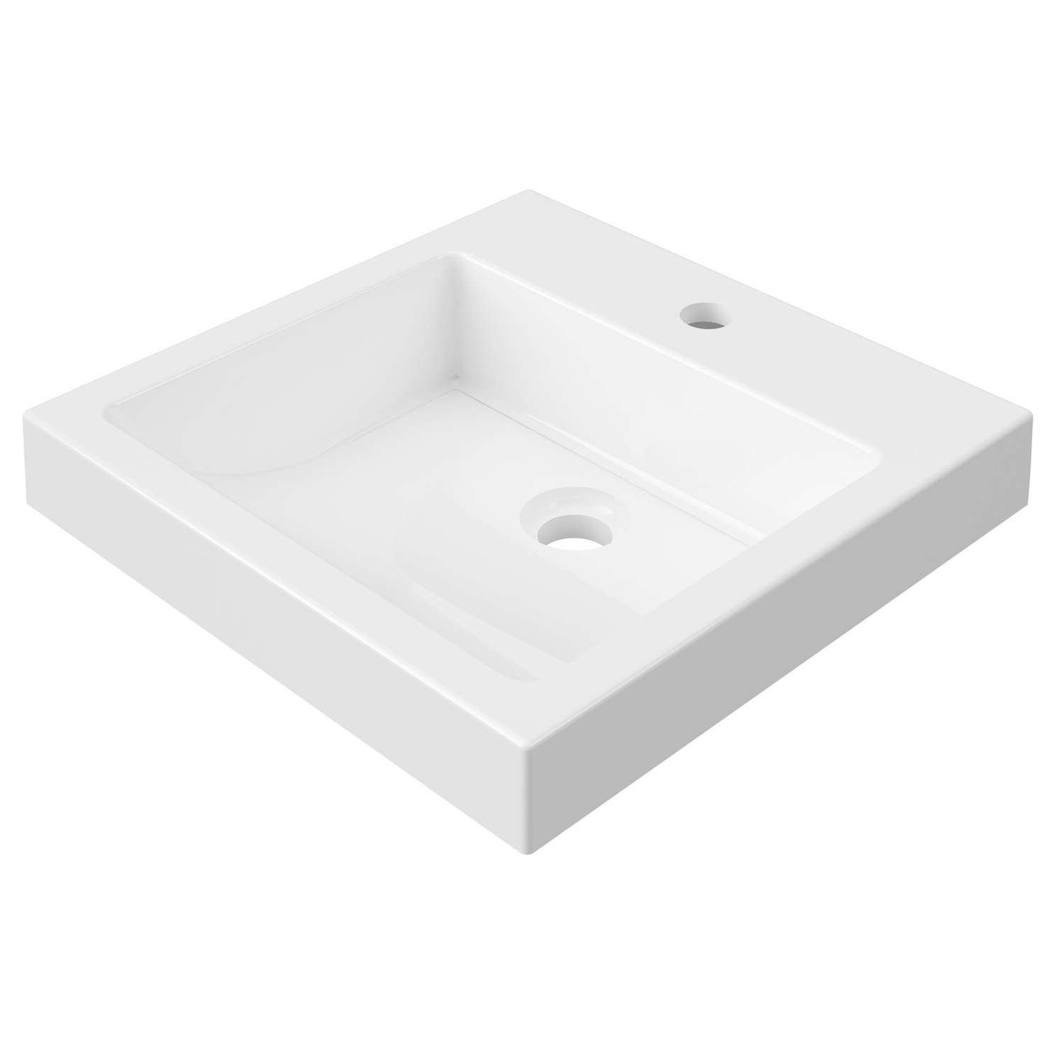 Cove 460mm Gloss White Square Semi-inset Basin