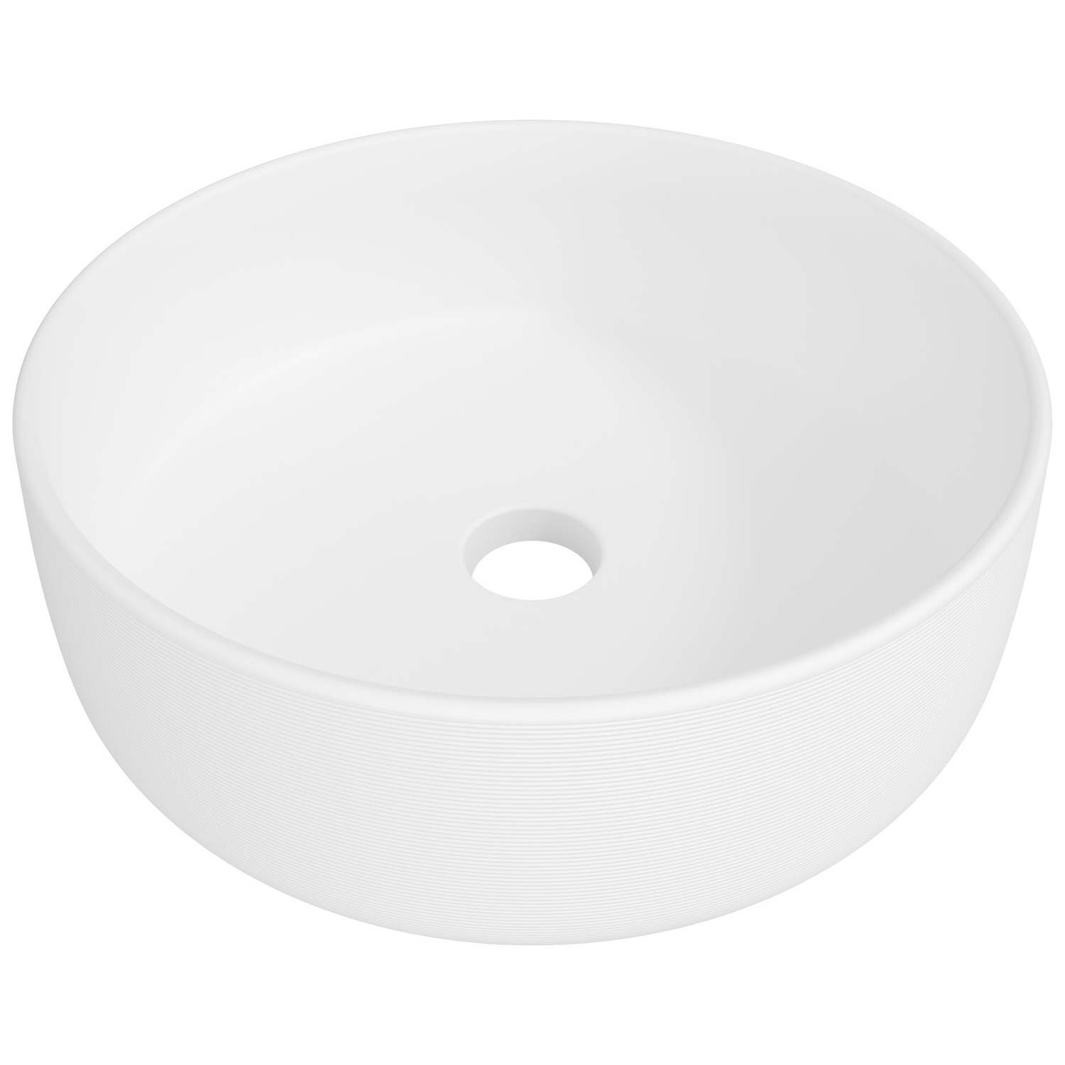 Allure 360mm White Raked Round Ceramic Above Counter Basin