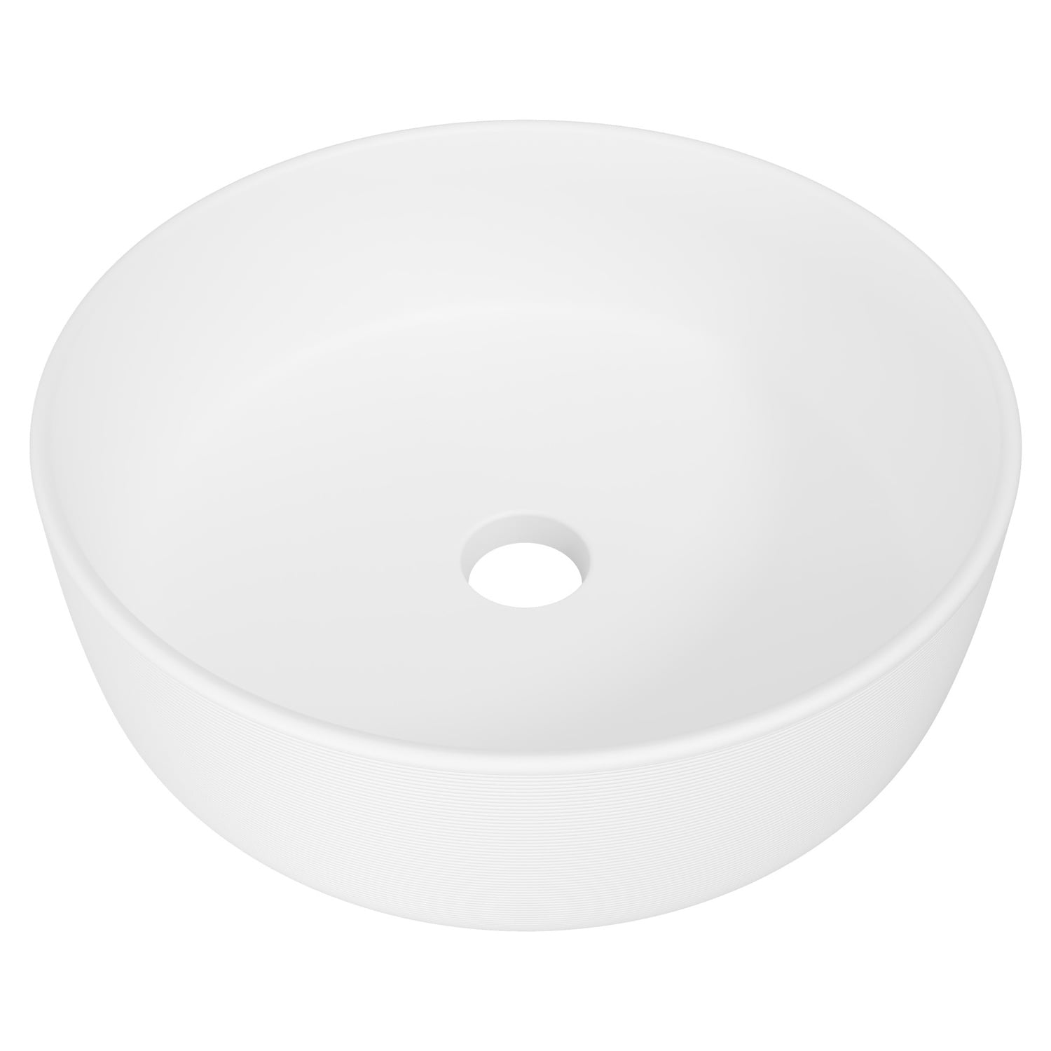 Allure 360mm White Raked Round Ceramic Above Counter Basin