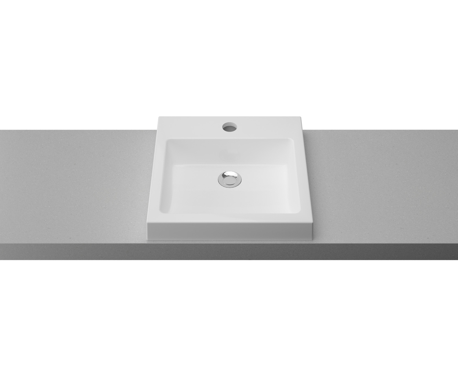 Cove 460mm Gloss White Square Semi-inset Basin