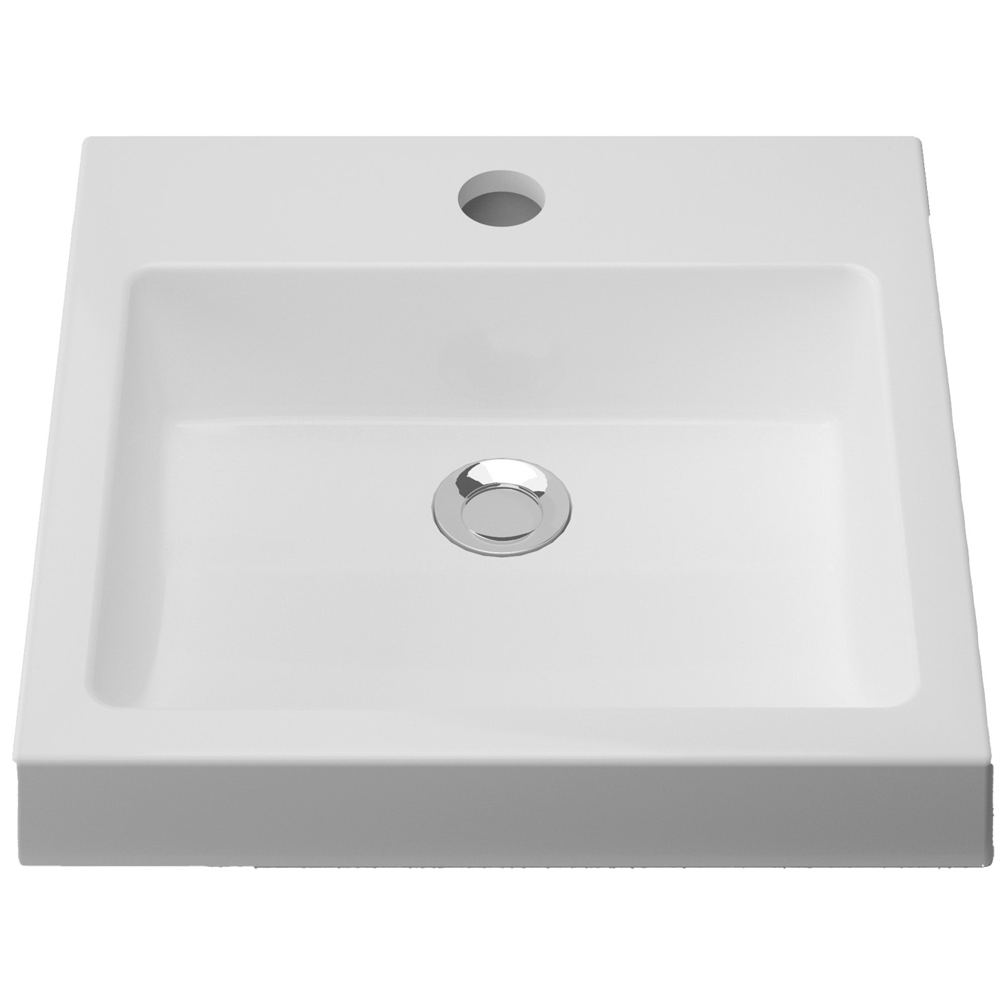 Cove 460mm Gloss White Square Semi-inset Basin