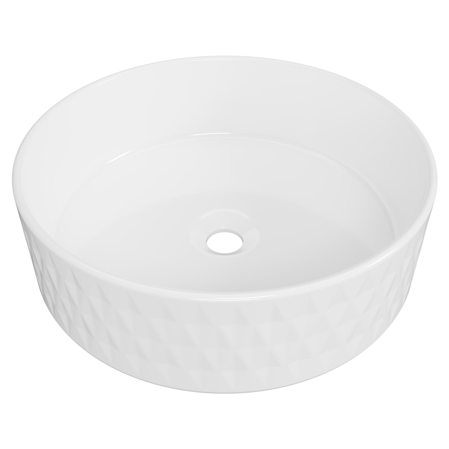 Allure Diamond 360mm Round Ceramic Above Counter Basin