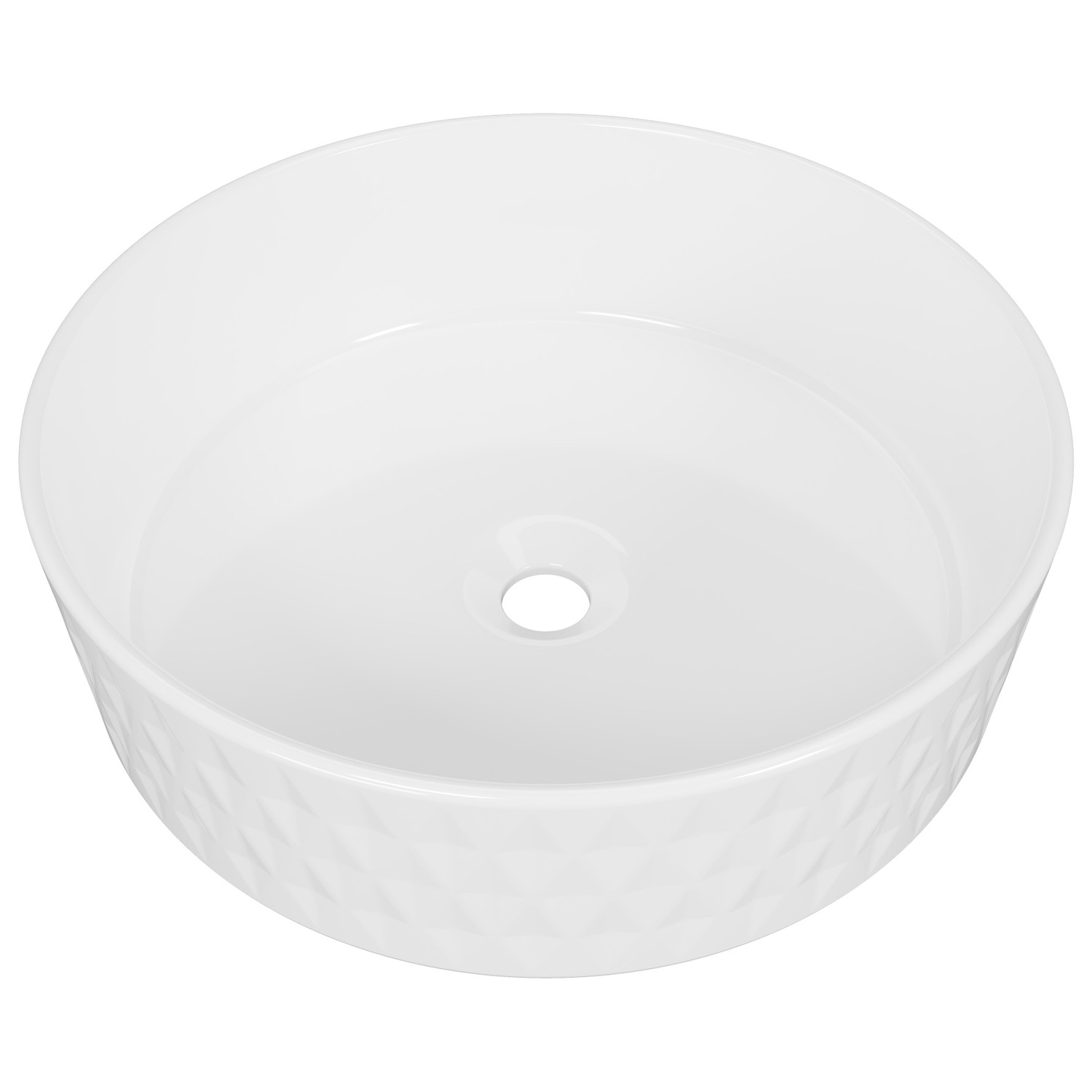 Allure Diamond 360mm Round Ceramic Above Counter Basin